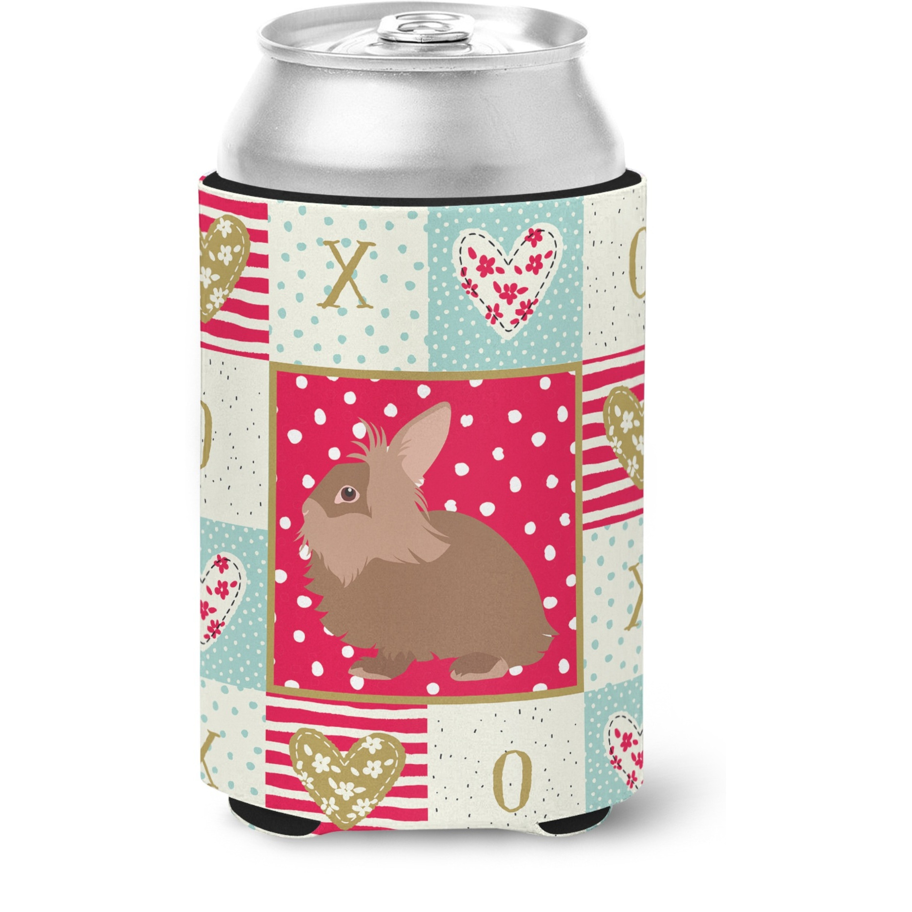 &quotCaroline's Treasures CK5387CC Lionhead Rabbit Love Can or Bottle Hugger cold-beverage-koozies, Multicolor"