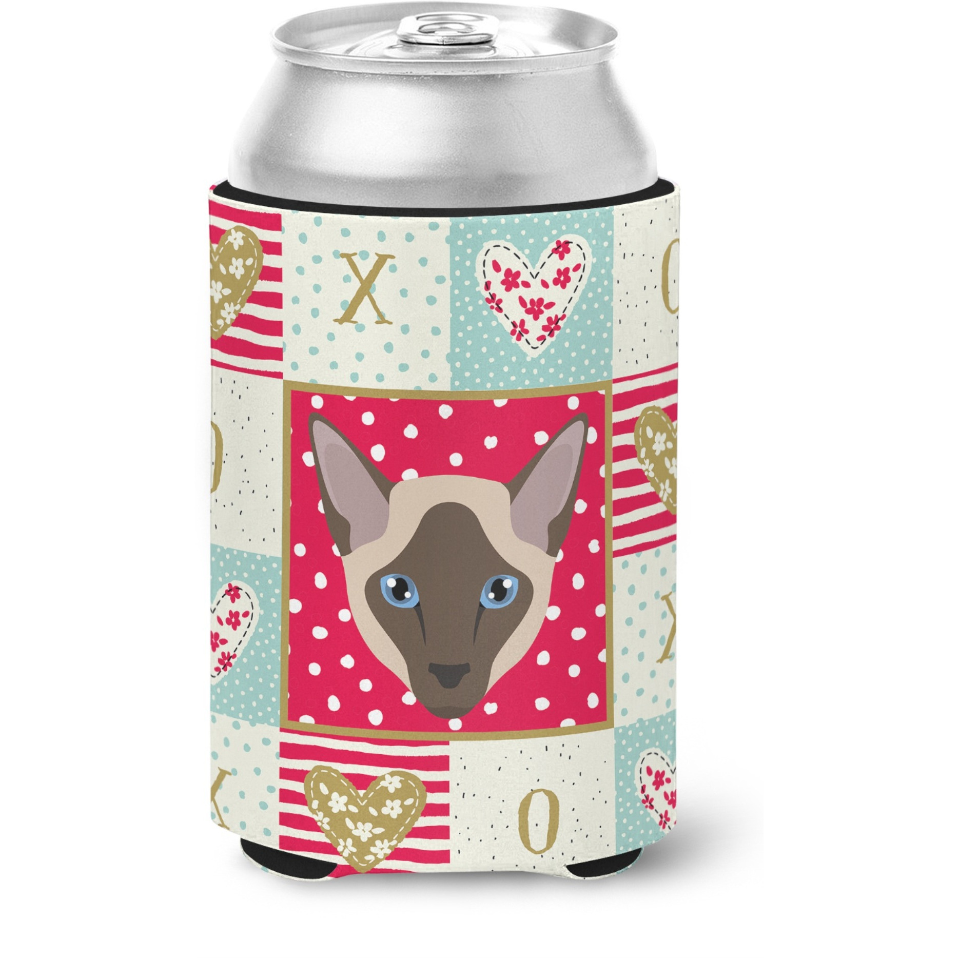 &quotCaroline's Treasures CK5162CC Siamese Modern Cat Love Can or Bottle Hugger cold-beverage-koozies, Multicolor"
