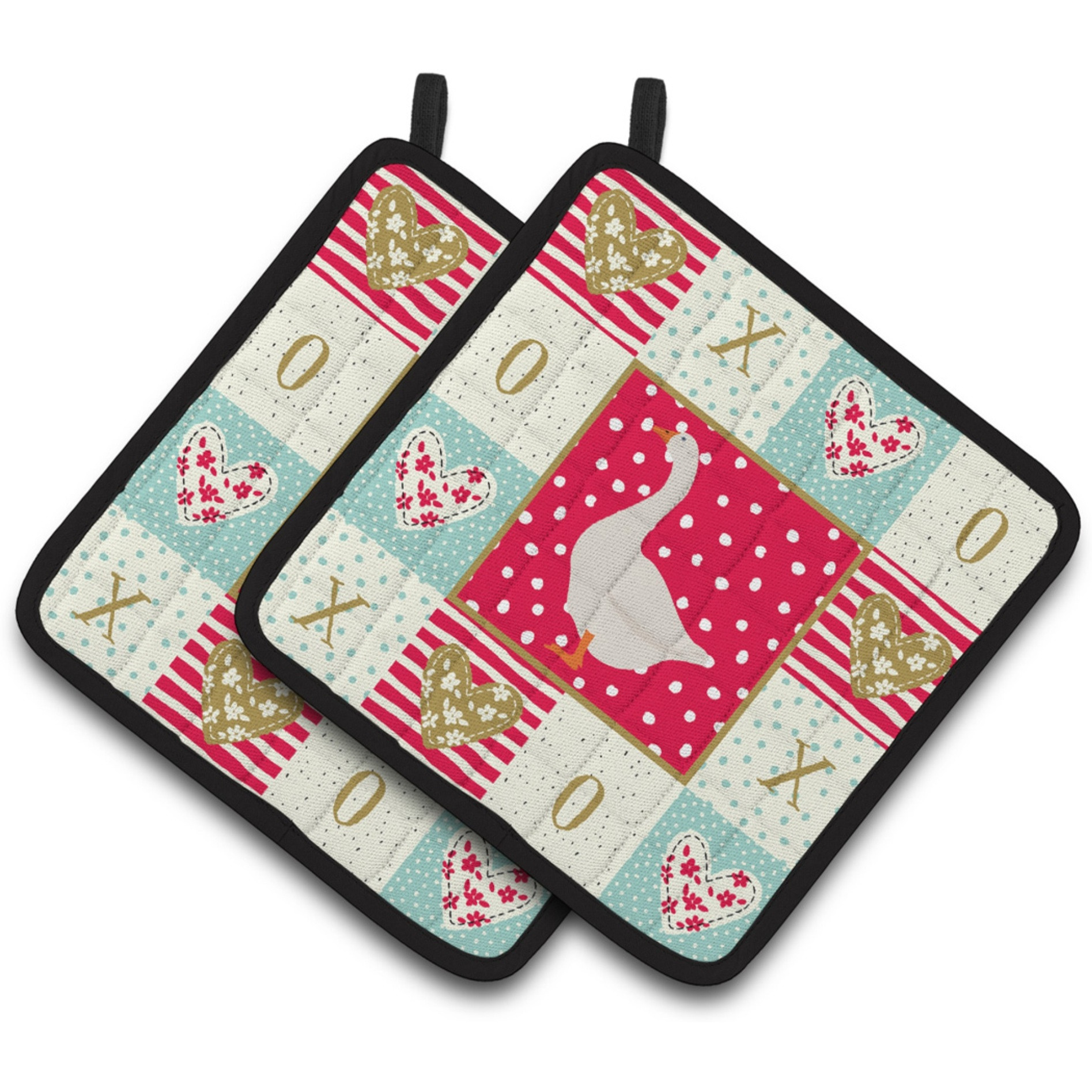 &quotCaroline's Treasures CK5319PTHD Embden Goose Love Pair of Pot Holders potholders, Multicolor"