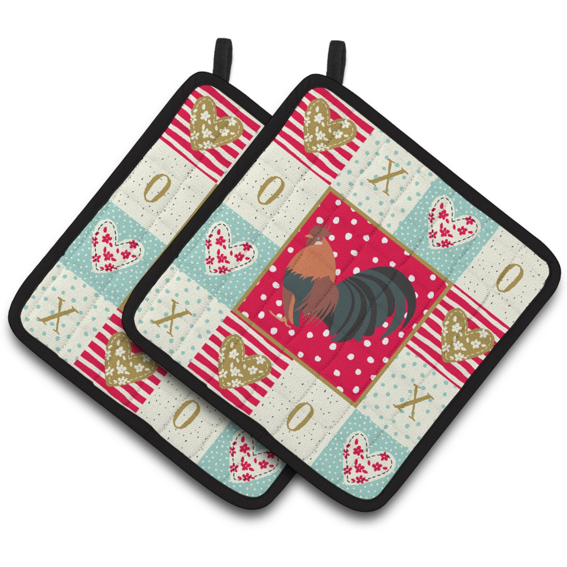 &quotCaroline's Treasures CK5263PTHD Dutch Bantam Chicken Love Pair of Pot Holders potholders, Multicolor"