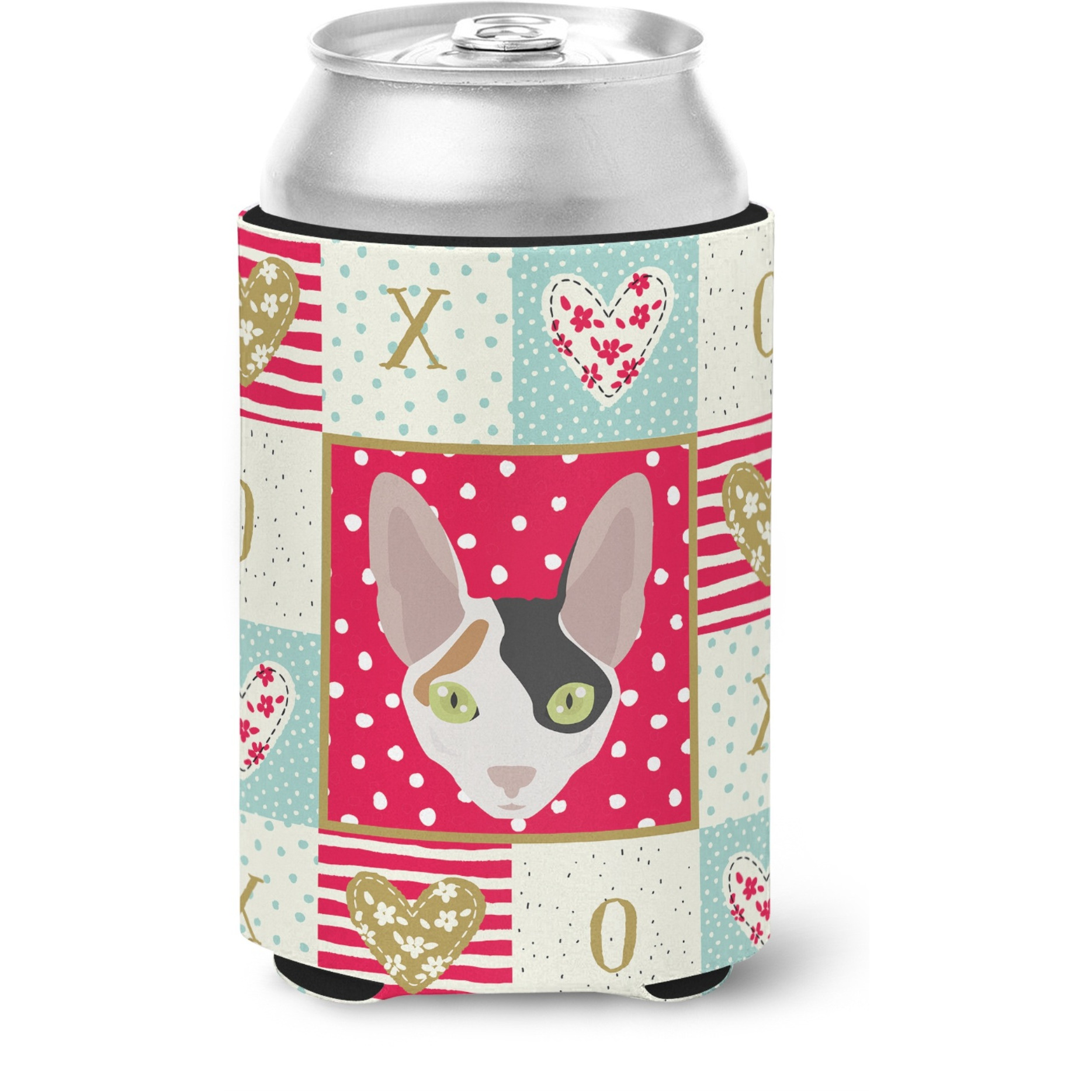&quotCaroline's Treasures CK5107CC Cornish Rex Cat Love Can or Bottle Hugger cold-beverage-koozies, Multicolor"