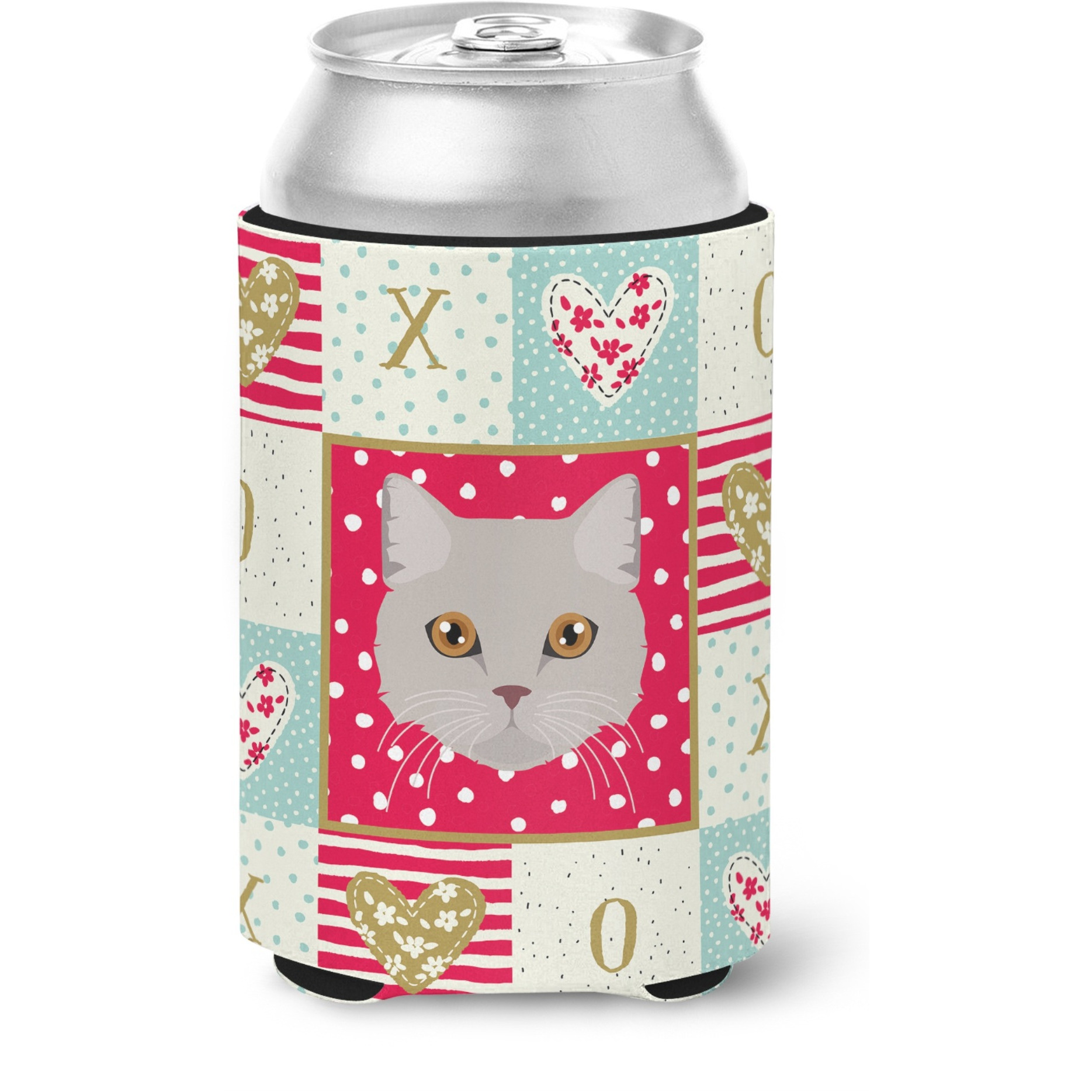 &quotCaroline's Treasures CK5094CC Brazilian Semi Longhair Cat Love Can or Bottle Hugger cold-beverage-koozies, Multicolor"