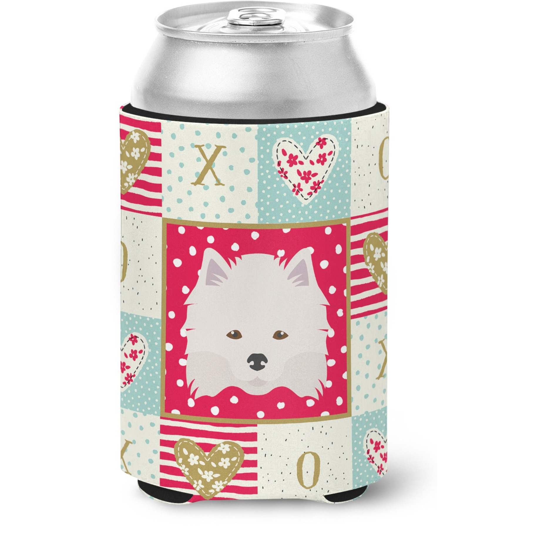 &quotCaroline's Treasures CK5181CC American Eskimo Love Can or Bottle Hugger cold-beverage-koozies, Multicolor"