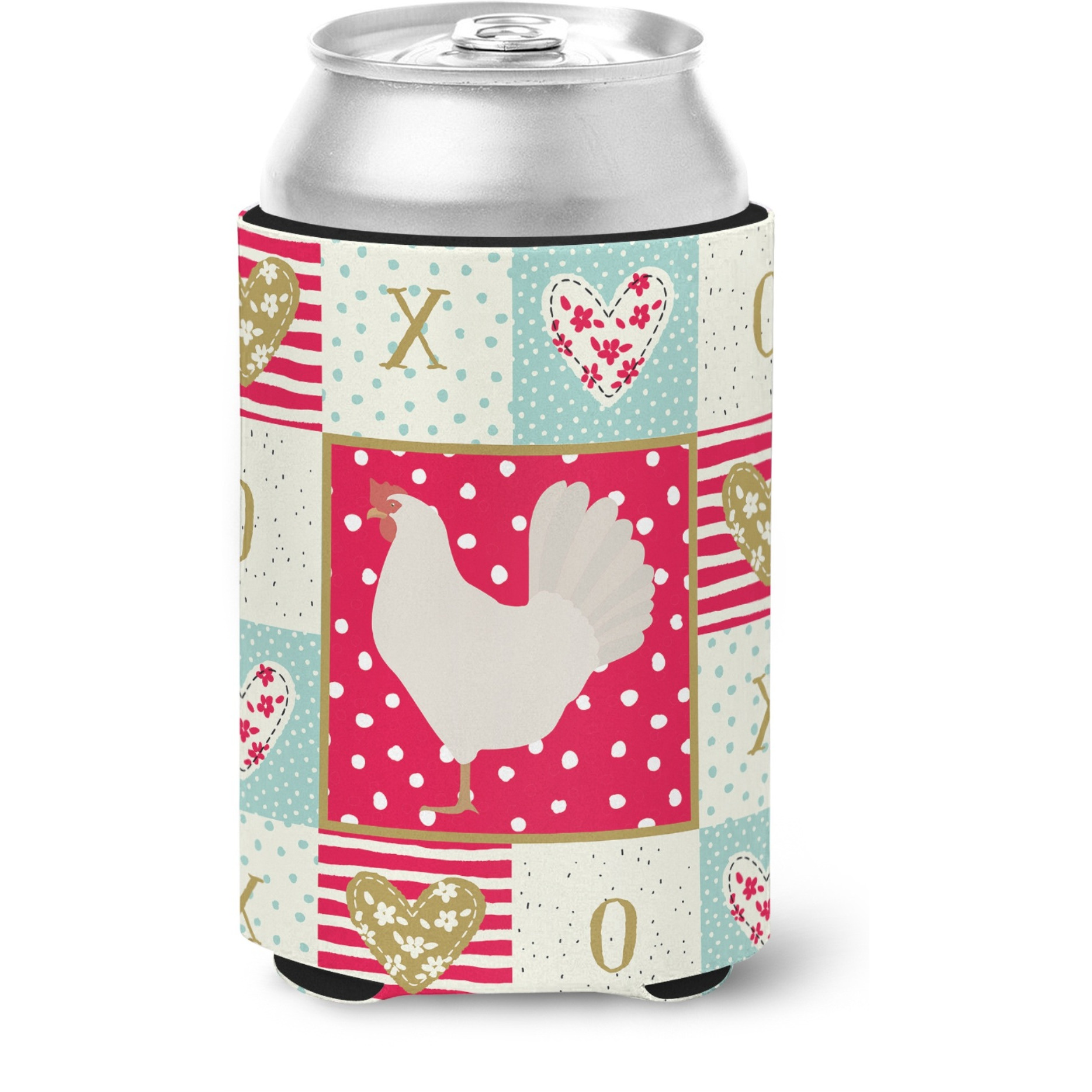 Carolines Treasures CK5267CC Leghorn Chicken Love Can or Bottle Hugger cold-beverage-koozies, Multicolor