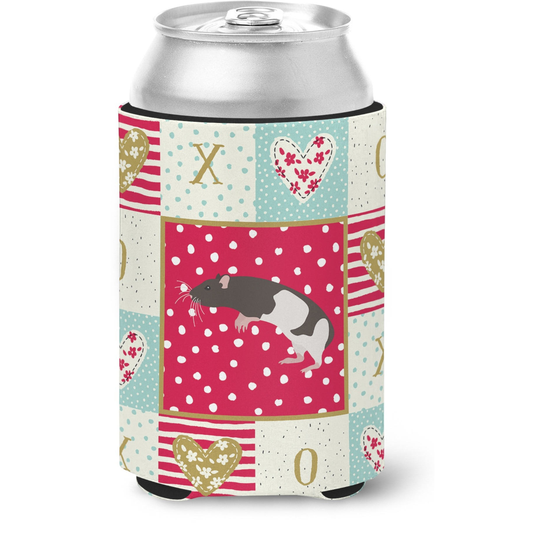 &quotCaroline's Treasures CK5464CC Tailless Rat Love Can or Bottle Hugger cold-beverage-koozies, Multicolor"