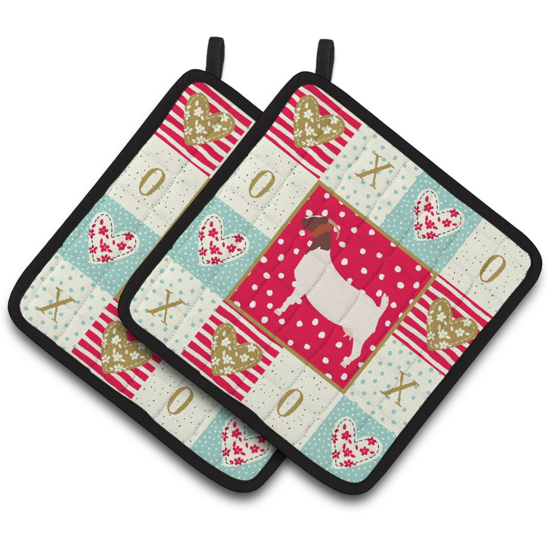 &quotCaroline's Treasures CK5313PTHD Boer Goat Love Pair of Pot Holders potholders, Multicolor"