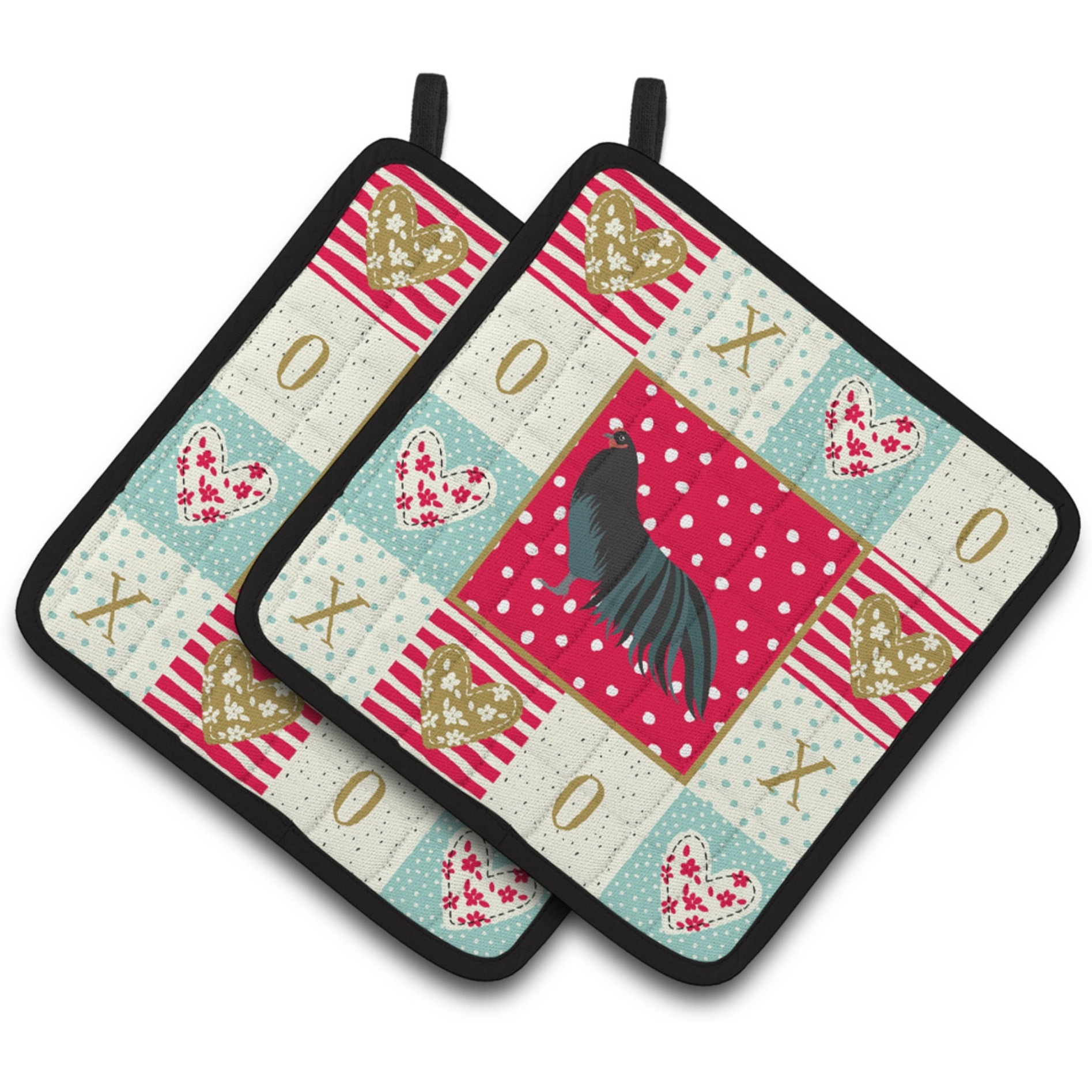 &quotCaroline's Treasures CK5260PTHD Sumatra Chicken Love Pair of Pot Holders potholders, Multicolor"