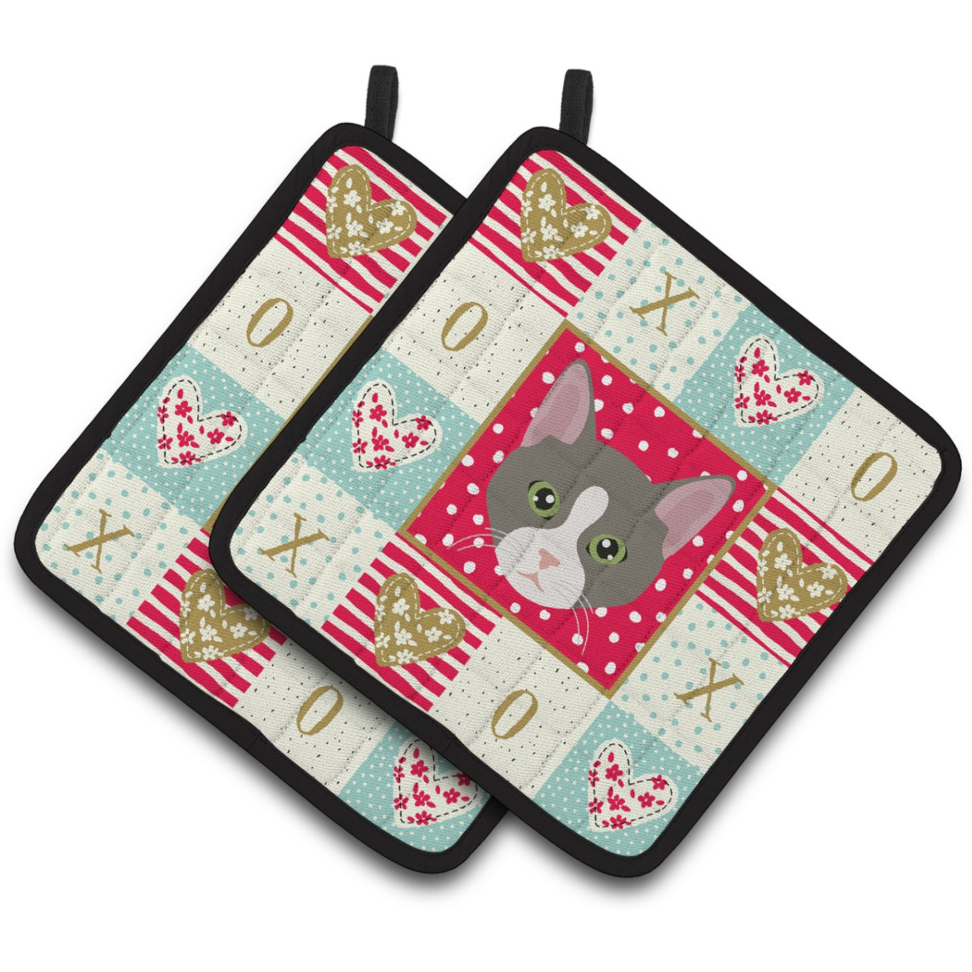 &quotCaroline's Treasures CK5092PTHD Brazilian Shorthair Cat Love Pair of Pot Holders potholders, Multicolor"