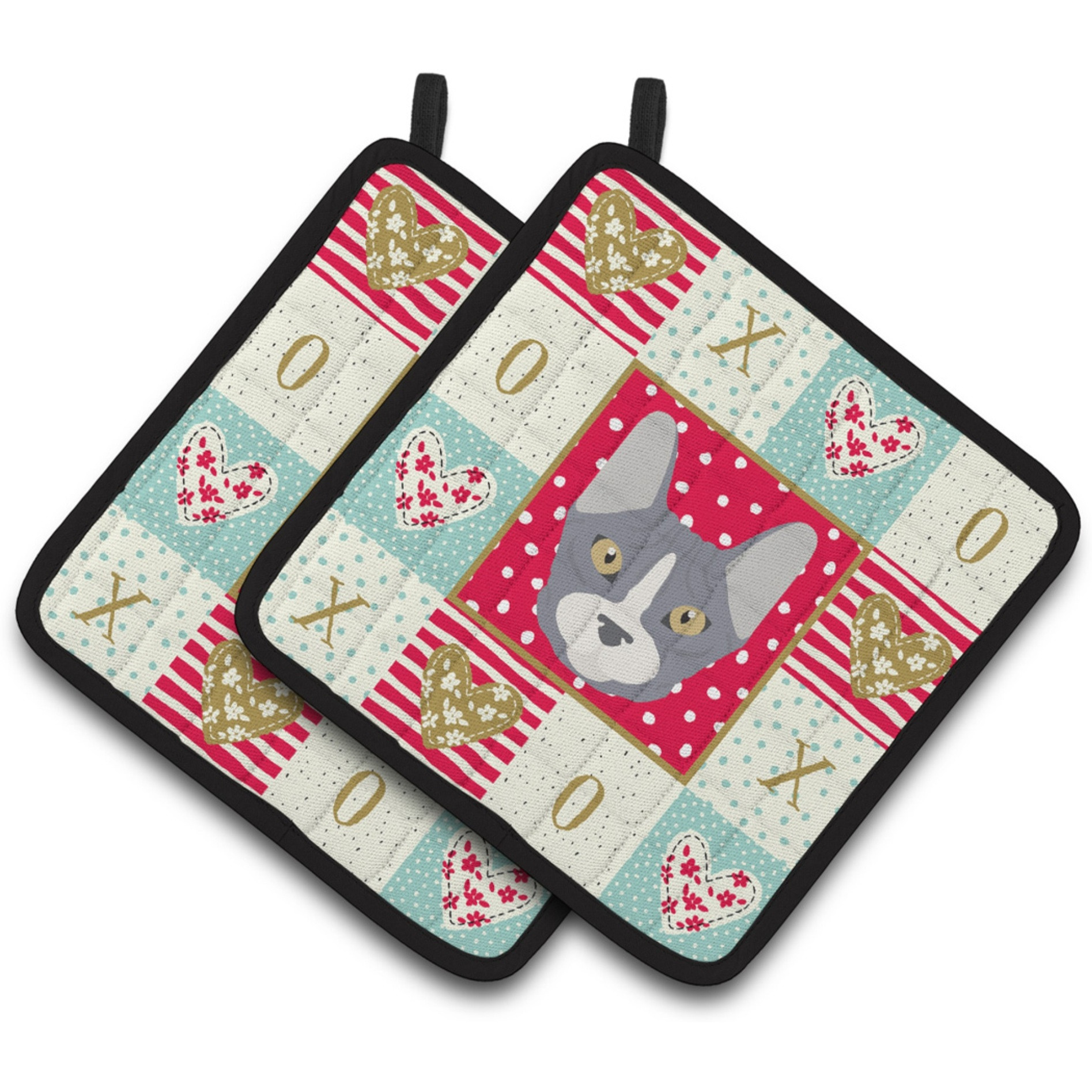 &quotCaroline's Treasures CK5111PTHD Don Sphynx Cat Love Pair of Pot Holders potholders, Multicolor"