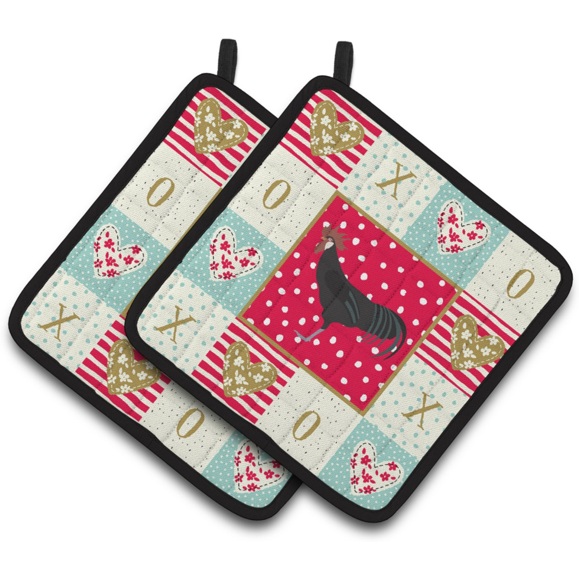 &quotCaroline's Treasures CK5268PTHD Minorca Ctalalan Chicken Love Pair of Pot Holders potholders, Multicolor"