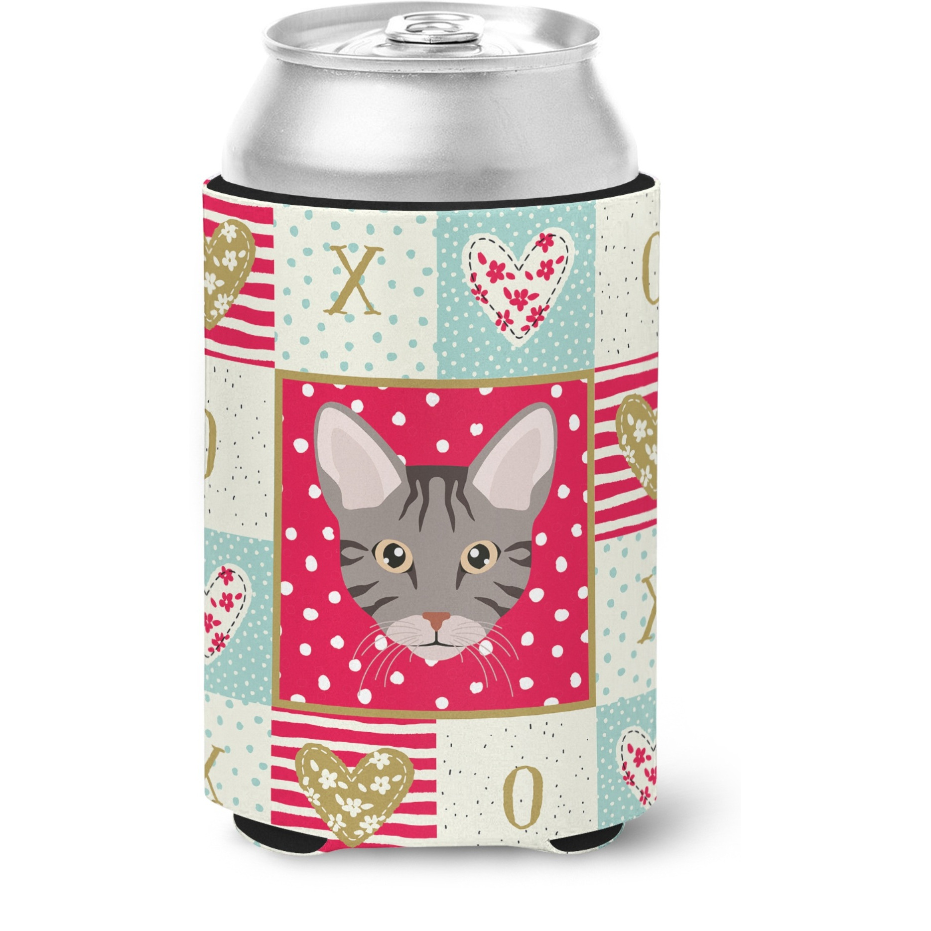 &quotCaroline's Treasures CK5138CC Ocicat Cat Love Can or Bottle Hugger cold-beverage-koozies, Multicolor"