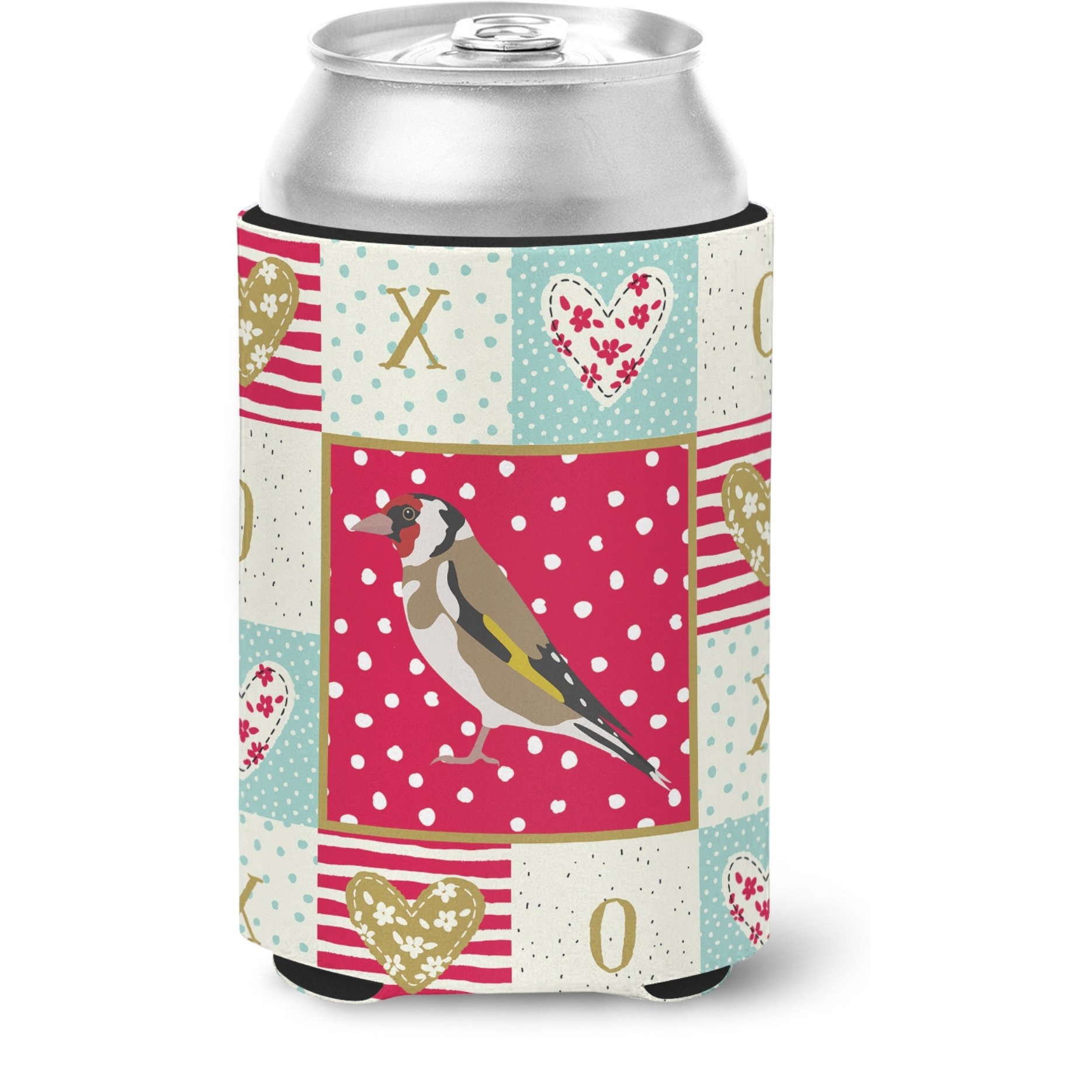 &quotCaroline's Treasures CK5512CC Gold Finch Love Can or Bottle Hugger cold-beverage-koozies, Multicolor"