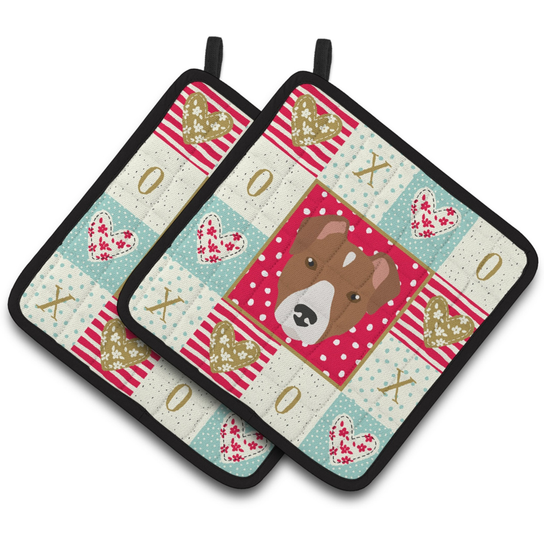 &quotCaroline's Treasures CK5232PTHD Rat Terrier Love Pair of Pot Holders potholders, Multicolor"
