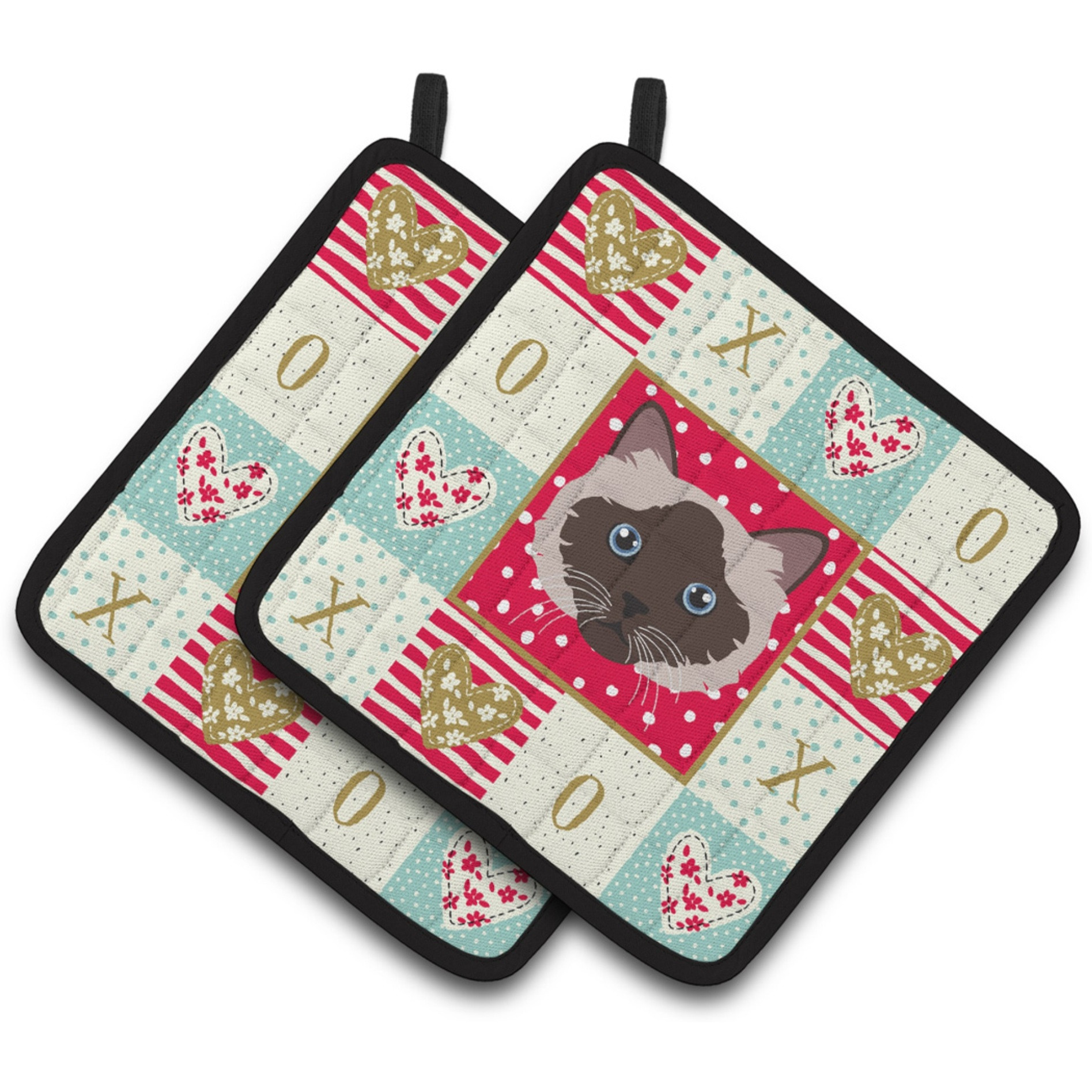 &quotCaroline's Treasures CK5090PTHD Birman Cat Love Pair of Pot Holders potholders, Multicolor"