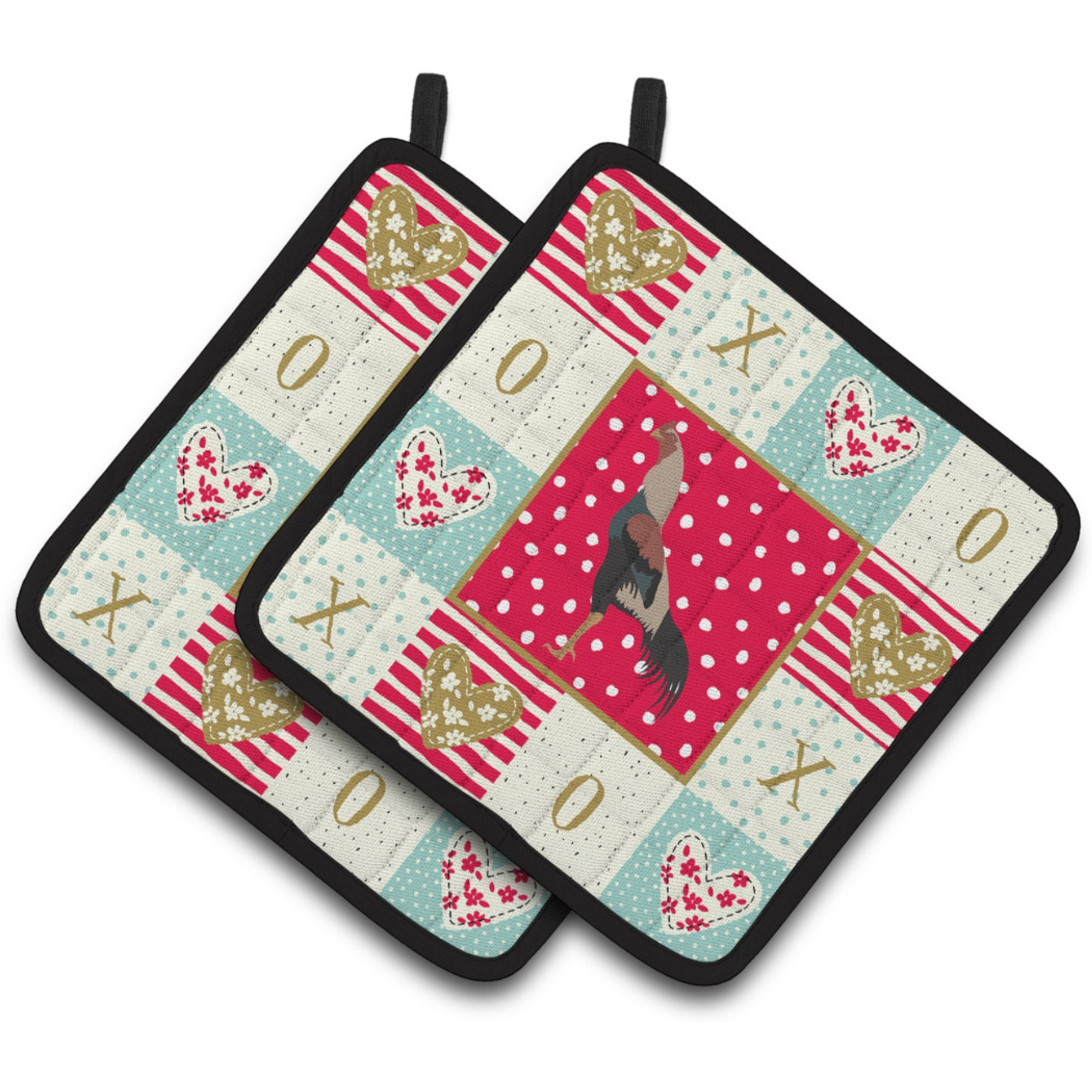 &quotCaroline's Treasures CK5265PTHD Kulang Chicken Love Pair of Pot Holders potholders, Multicolor"