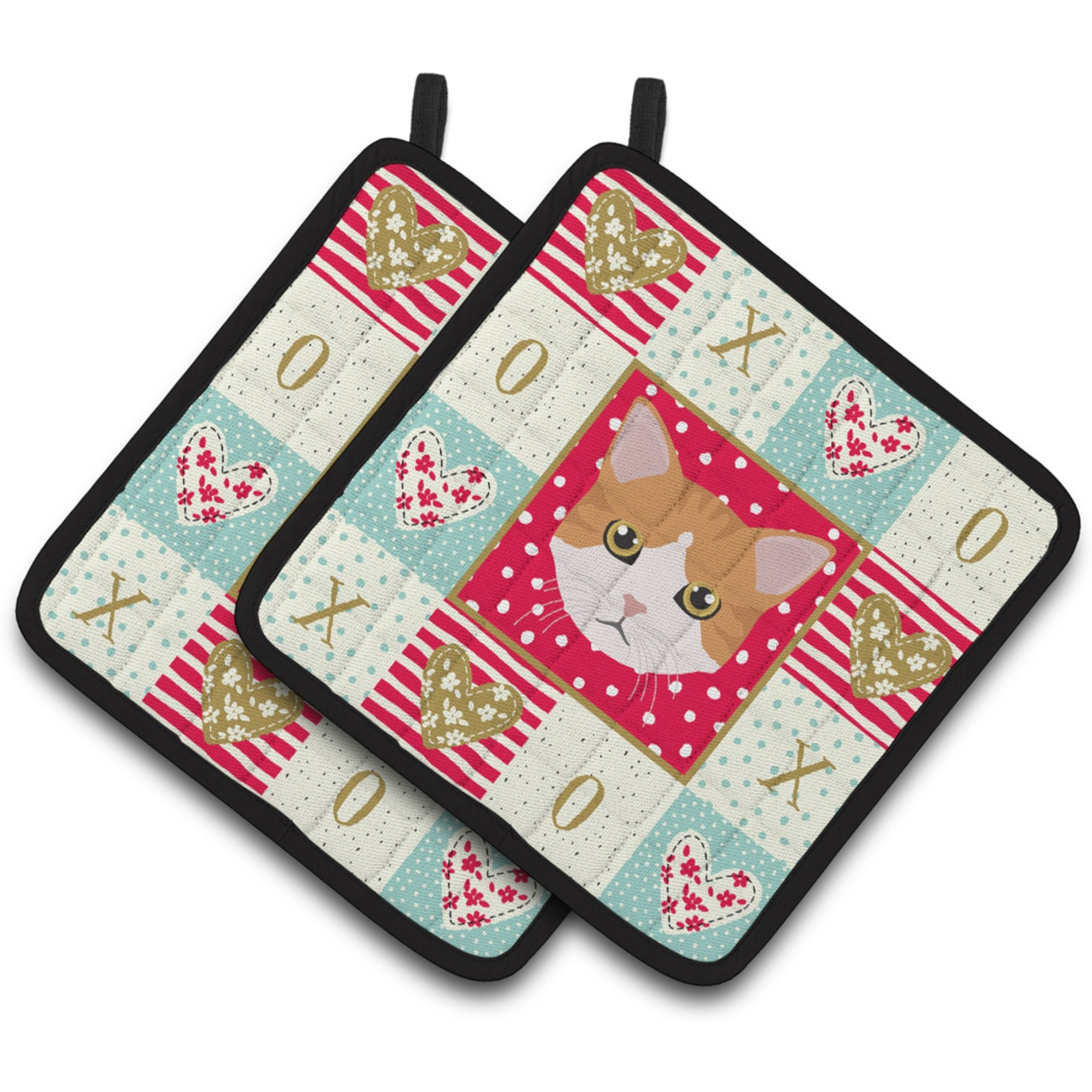 &quotCaroline's Treasures CK5116PTHD European Shorthair Cat Love Pair of Pot Holders potholders, Multicolor"