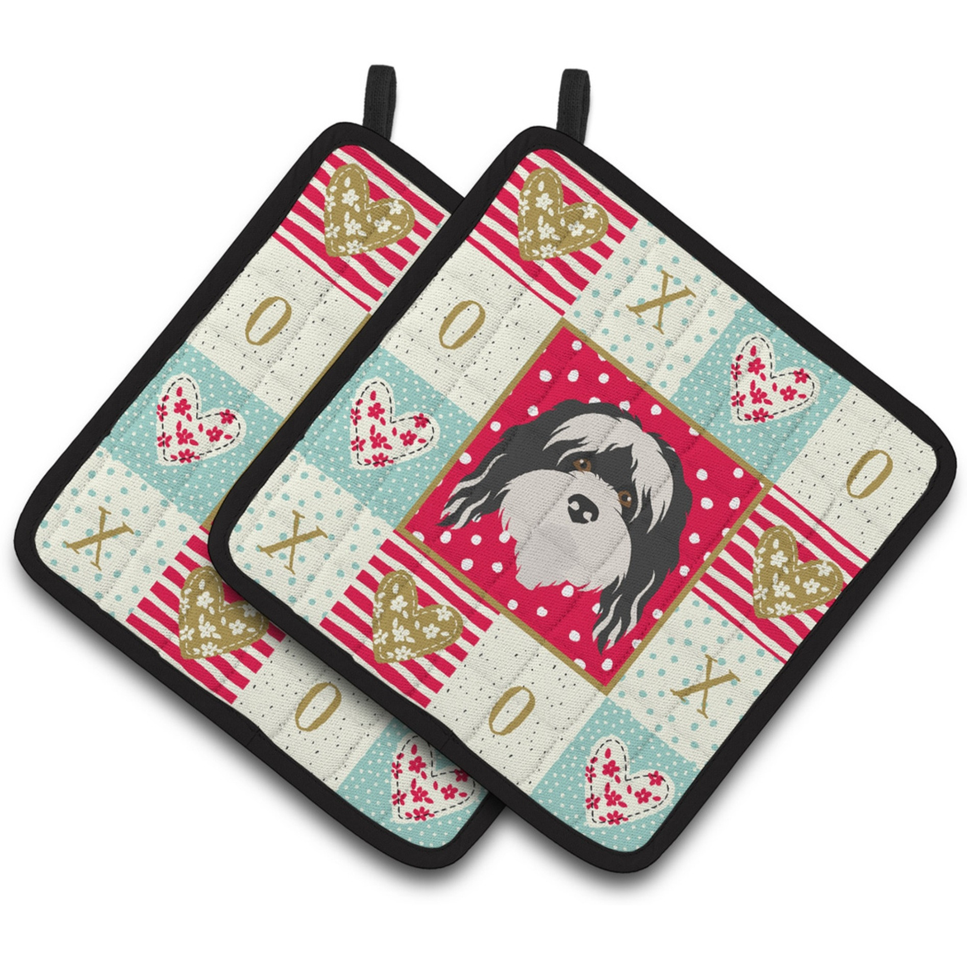 &quotCaroline's Treasures CK5241PTHD Tibetan Terrier Love Pair of Pot Holders potholders, Multicolor"