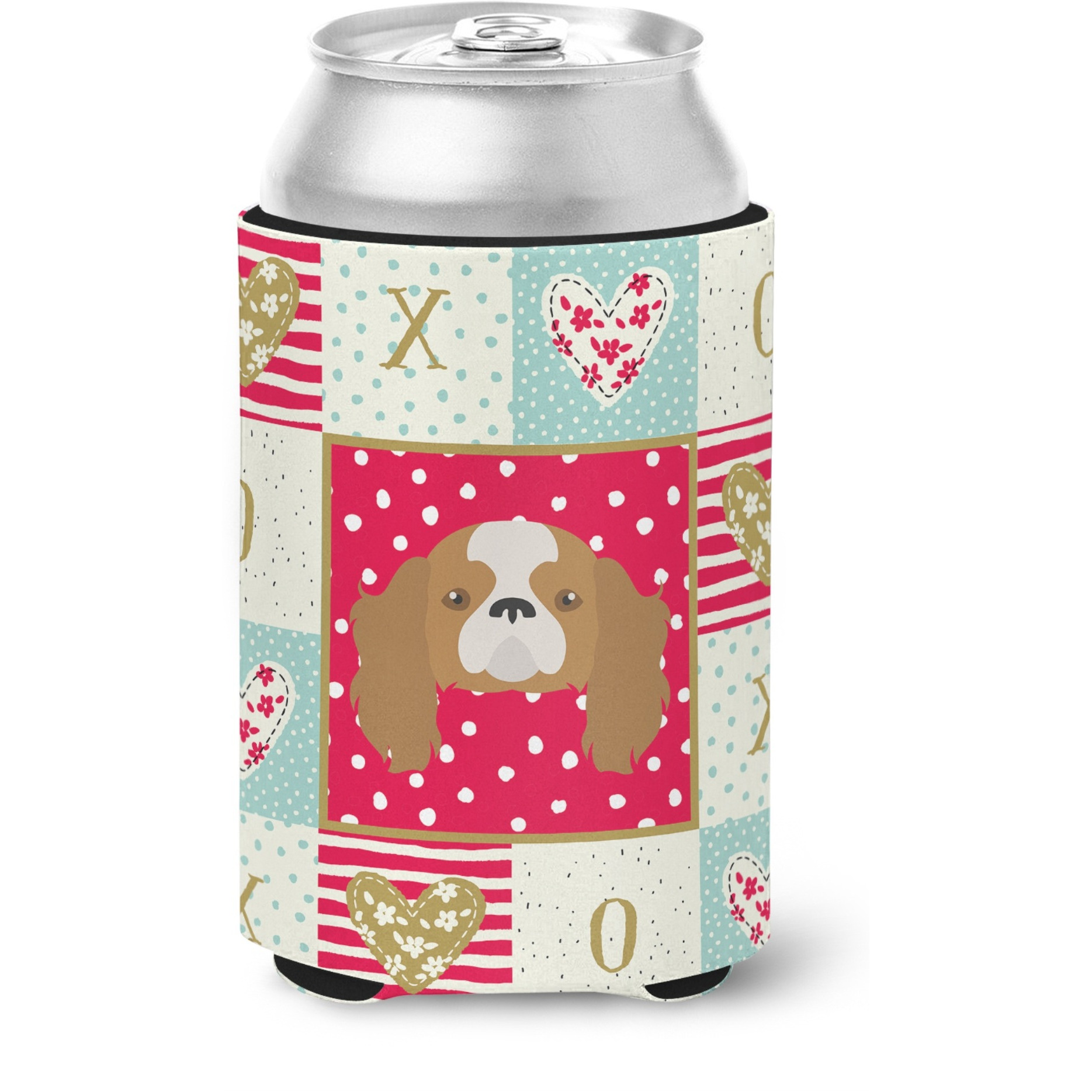 &quotCaroline's Treasures CK5212CC Blenheim Cavalier King Charles Spaniel Love Can Hugger cold-beverage-koozies, Multicolor"