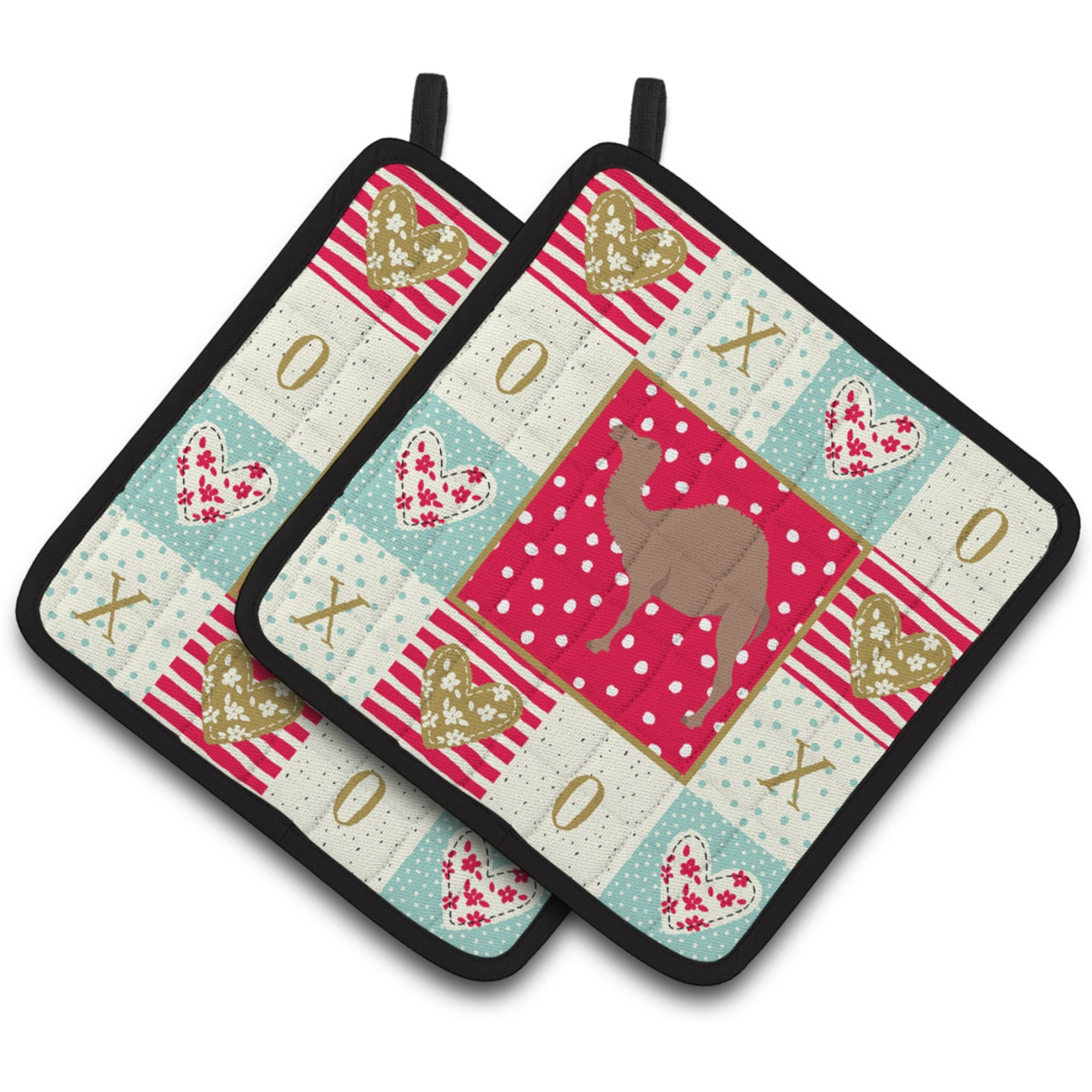 &quotCaroline's Treasures CK5246PTHD F1 Hybrid Camel Love Pair of Pot Holders potholders, Multicolor"