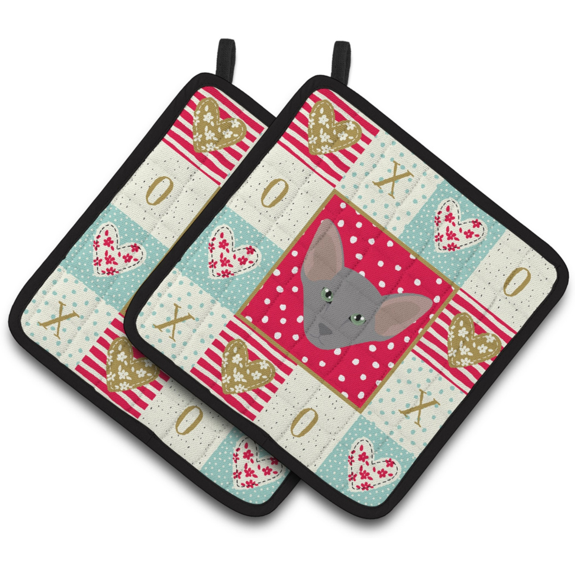 &quotCaroline's Treasures CK5143PTHD Oriental Shorthair Cat Love Pair of Pot Holders potholders, Multicolor"