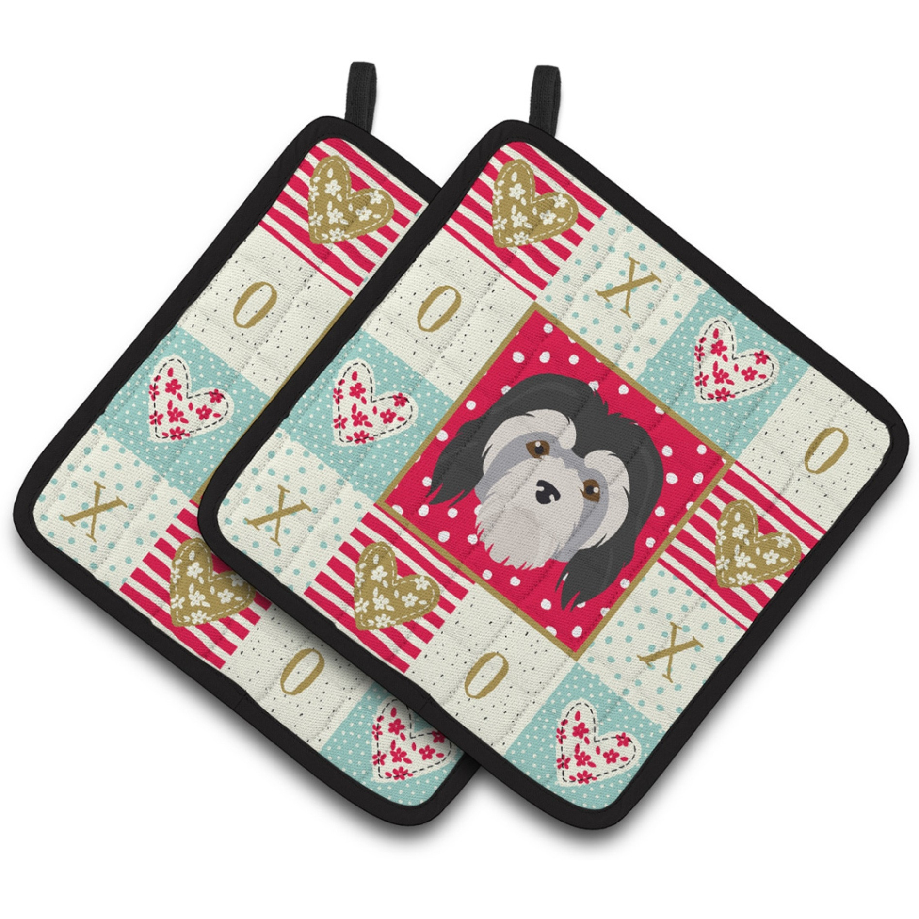 &quotCaroline's Treasures CK5216PTHD Lowchen Little Lion Dog Love Pair of Pot Holders potholders, Multicolor"