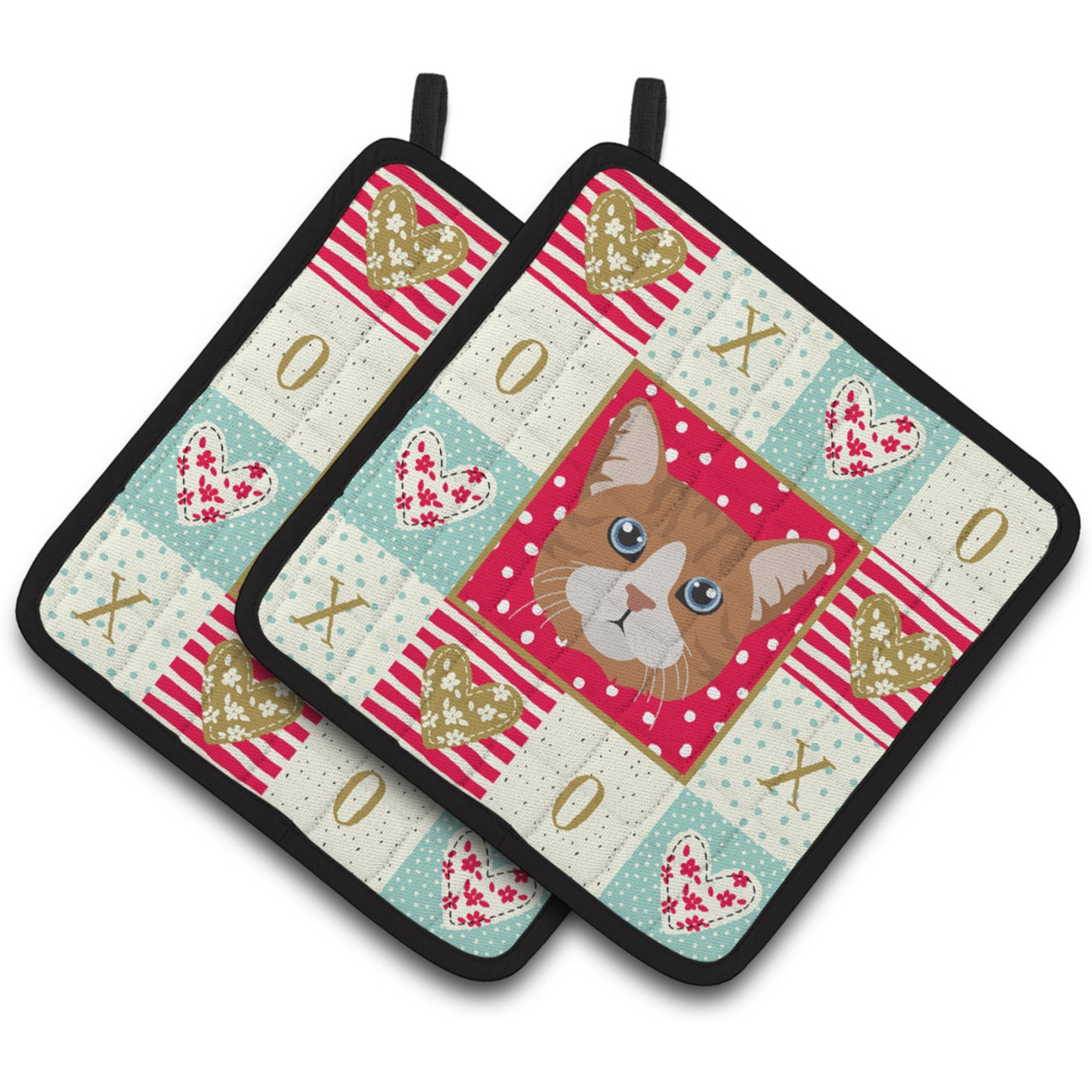 &quotCaroline's Treasures CK5132PTHD Manx Cat Love Pair of Pot Holders potholders, Multicolor"
