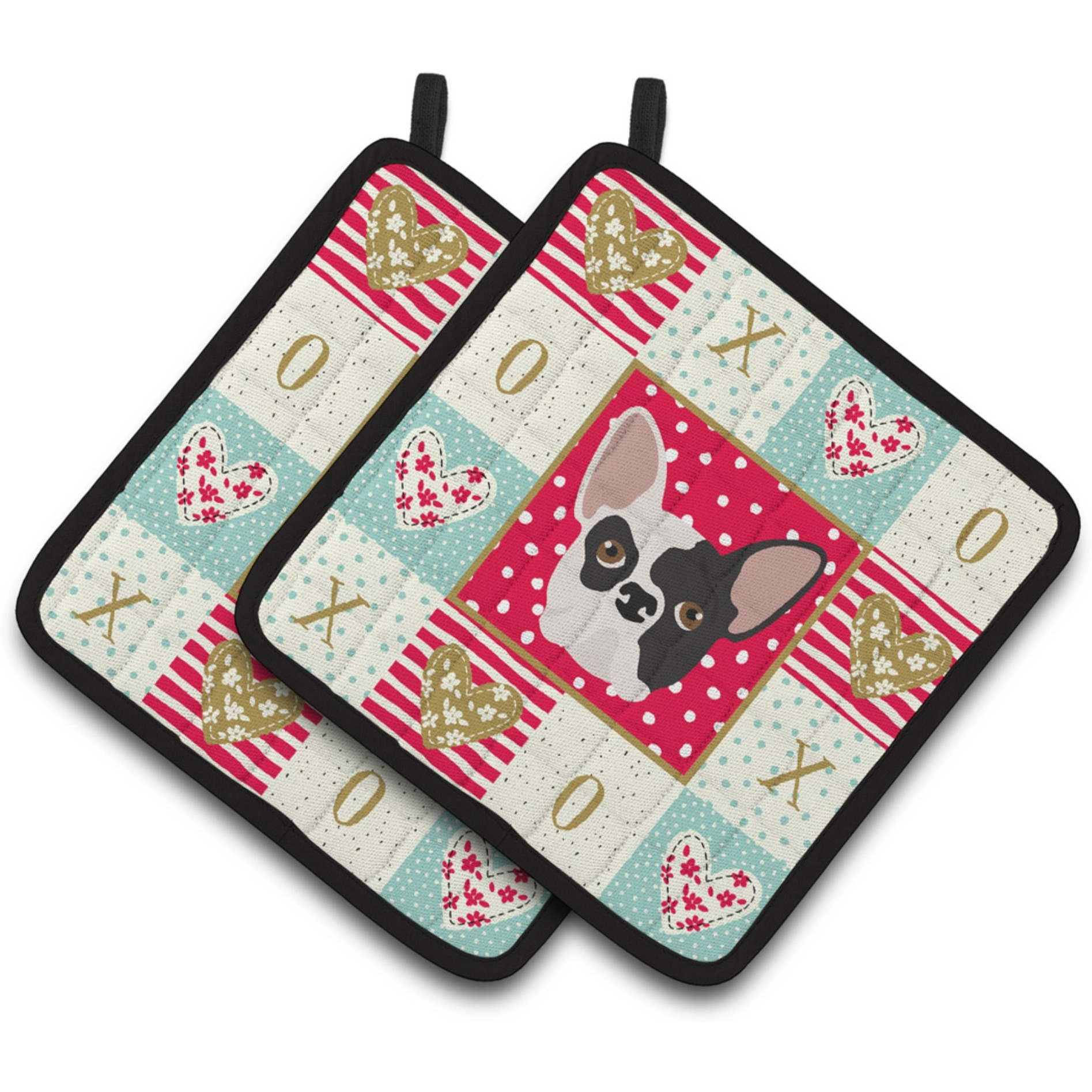 &quotCaroline's Treasures CK5200PTHD French Bulldog Love Pair of Pot Holders potholders, Multicolor"