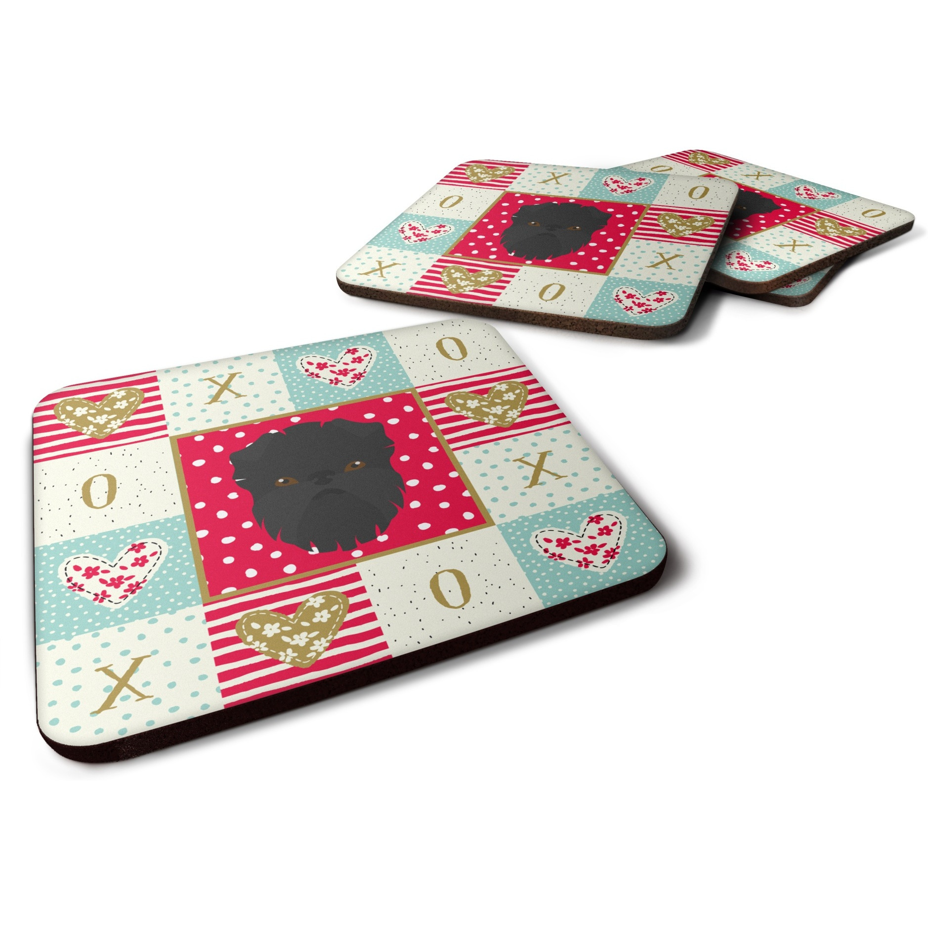 &quotCaroline's Treasures CK5180FC Affenpinscher Love Foam Set of 4 coasters, Multicolor"