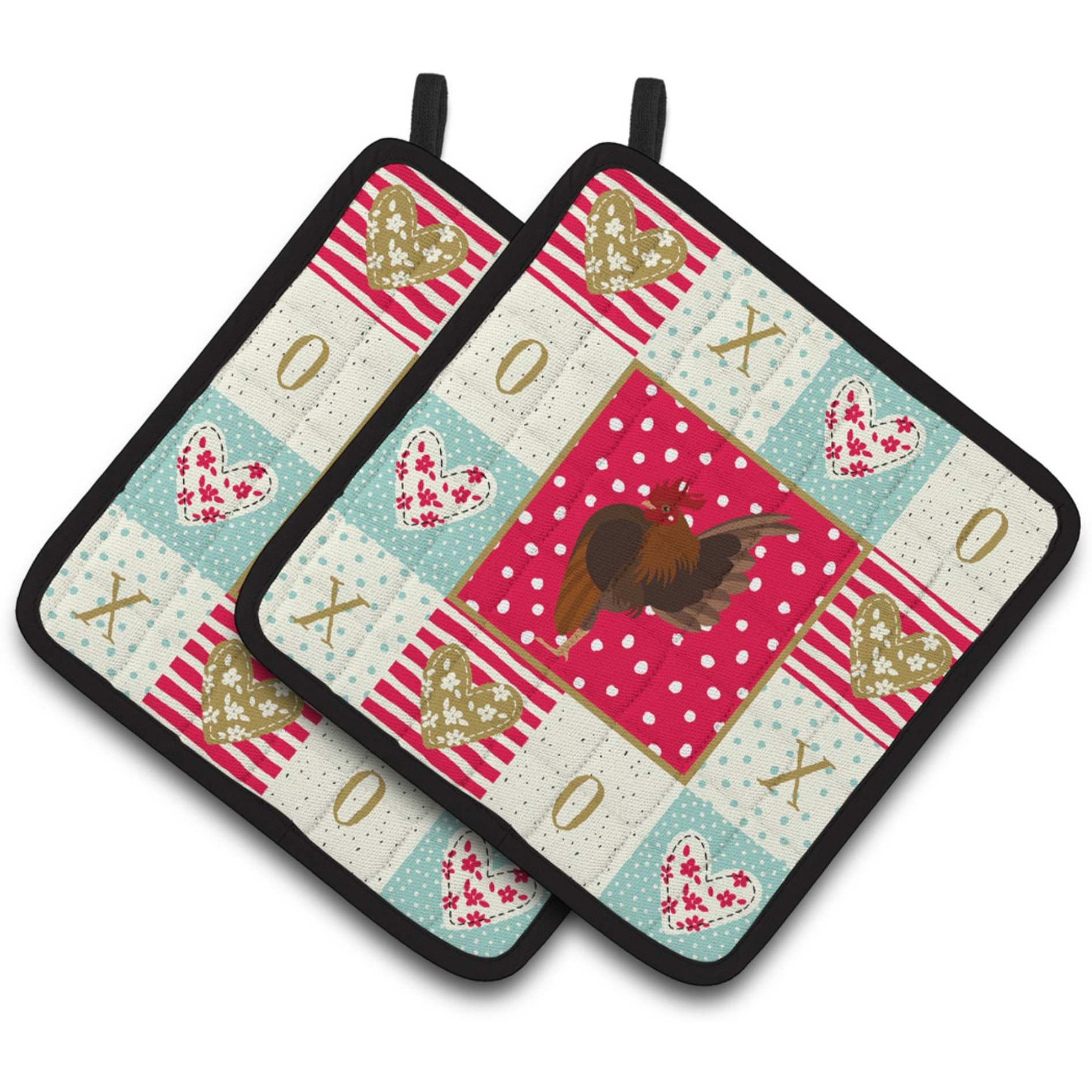 &quotCaroline's Treasures CK5269PTHD Malaysian Serama Chicken Love Pair of Pot Holders potholders, Multicolor"