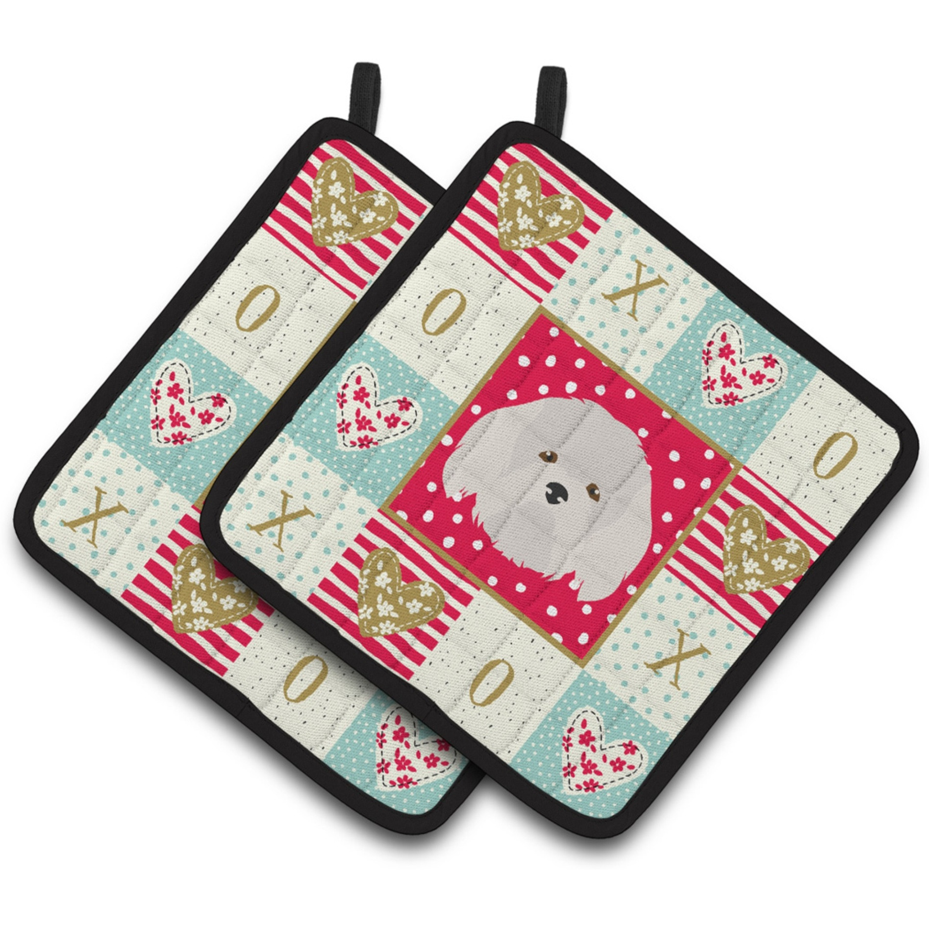 &quotCaroline's Treasures CK5192PTHD Coton de Tulear Love Pair of Pot Holders potholders, Multicolor"