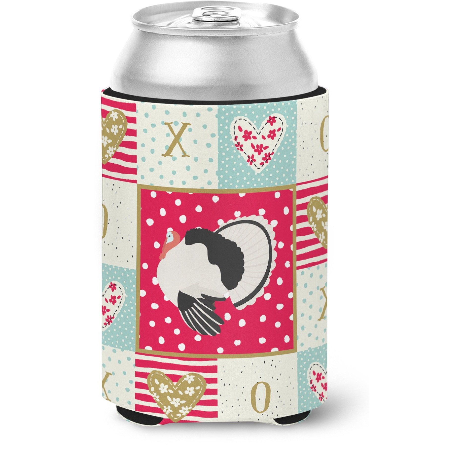 &quotCaroline's Treasures CK5415CC Royal Palm Turkey Love Can or Bottle Hugger cold-beverage-koozies, Multicolor"