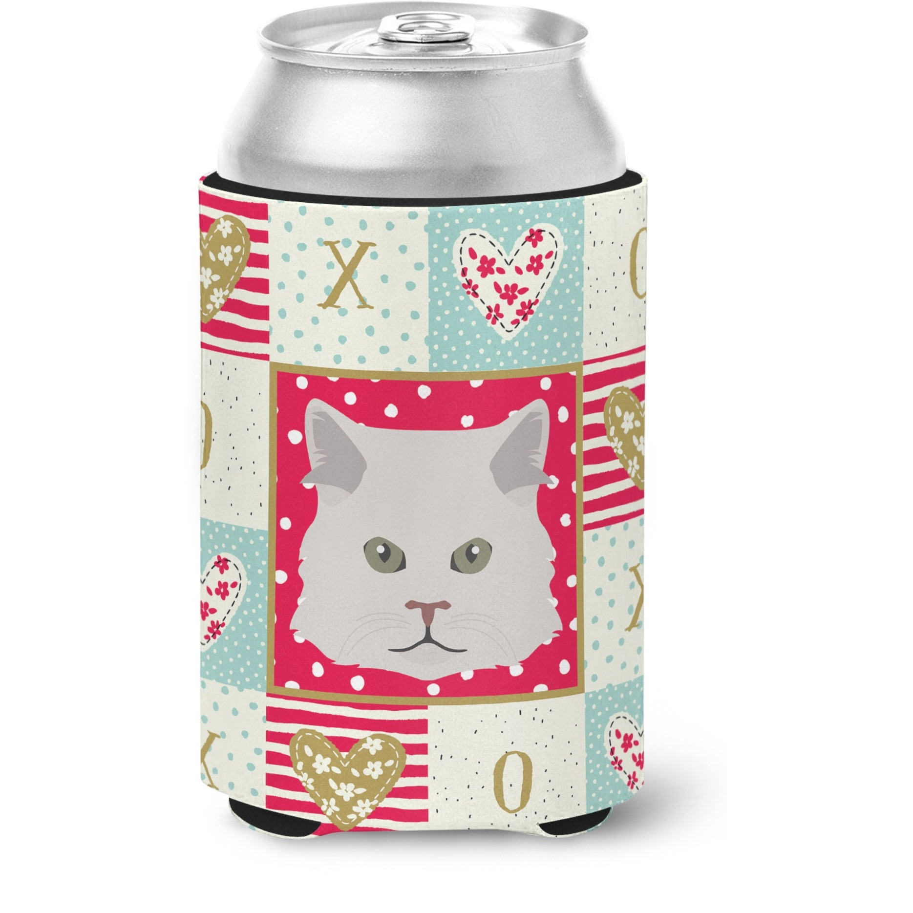 &quotCaroline's Treasures CK5147CC Persian Traditional Cat Love Can or Bottle Hugger cold-beverage-koozies, Multicolor"
