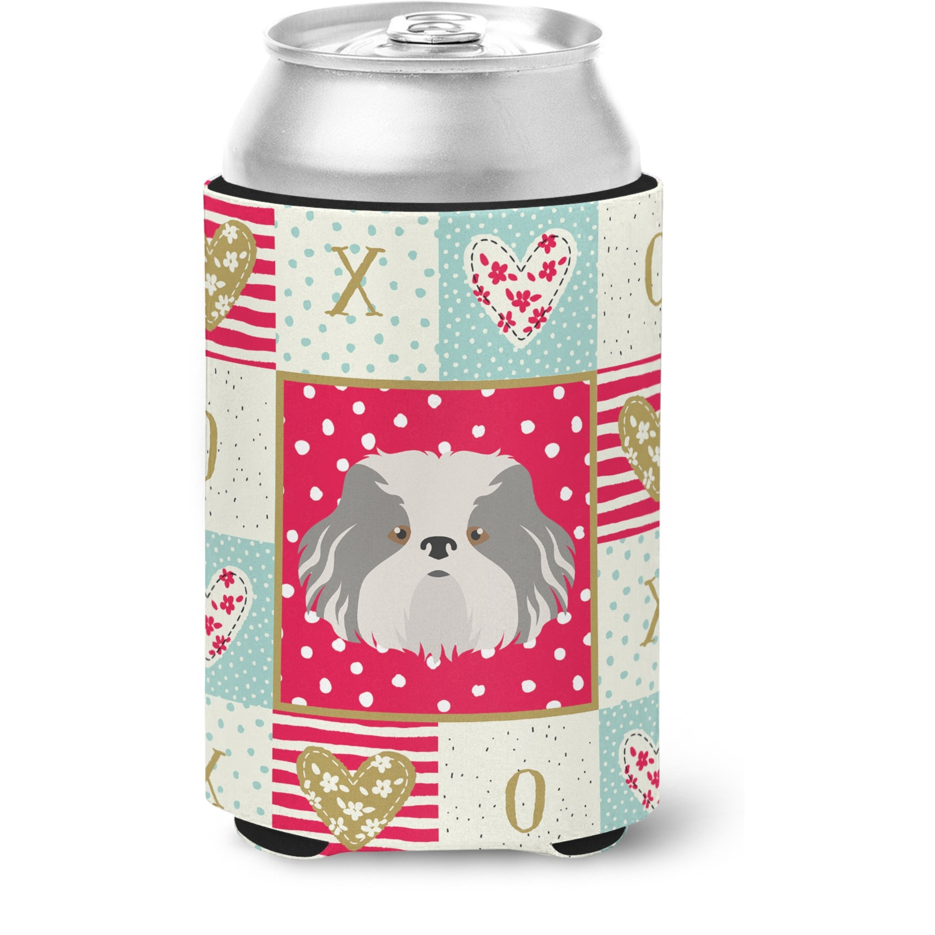 &quotCaroline's Treasures CK5223CC Odis Dog Love Can or Bottle Hugger cold-beverage-koozies, Multicolor"