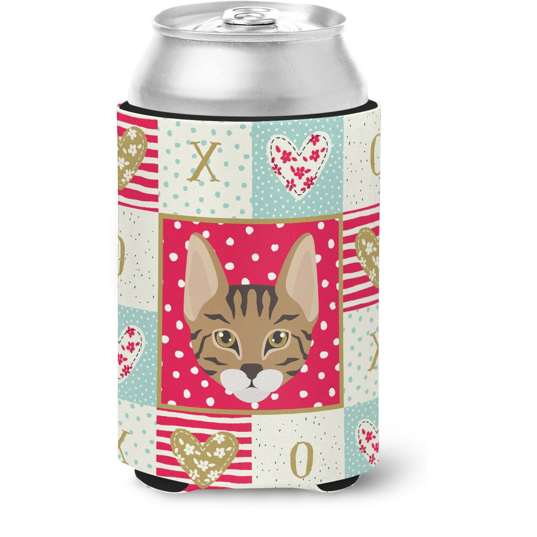 &quotCaroline's Treasures CK5157CC Savannah Cat Love Can or Bottle Hugger cold-beverage-koozies, Multicolor"