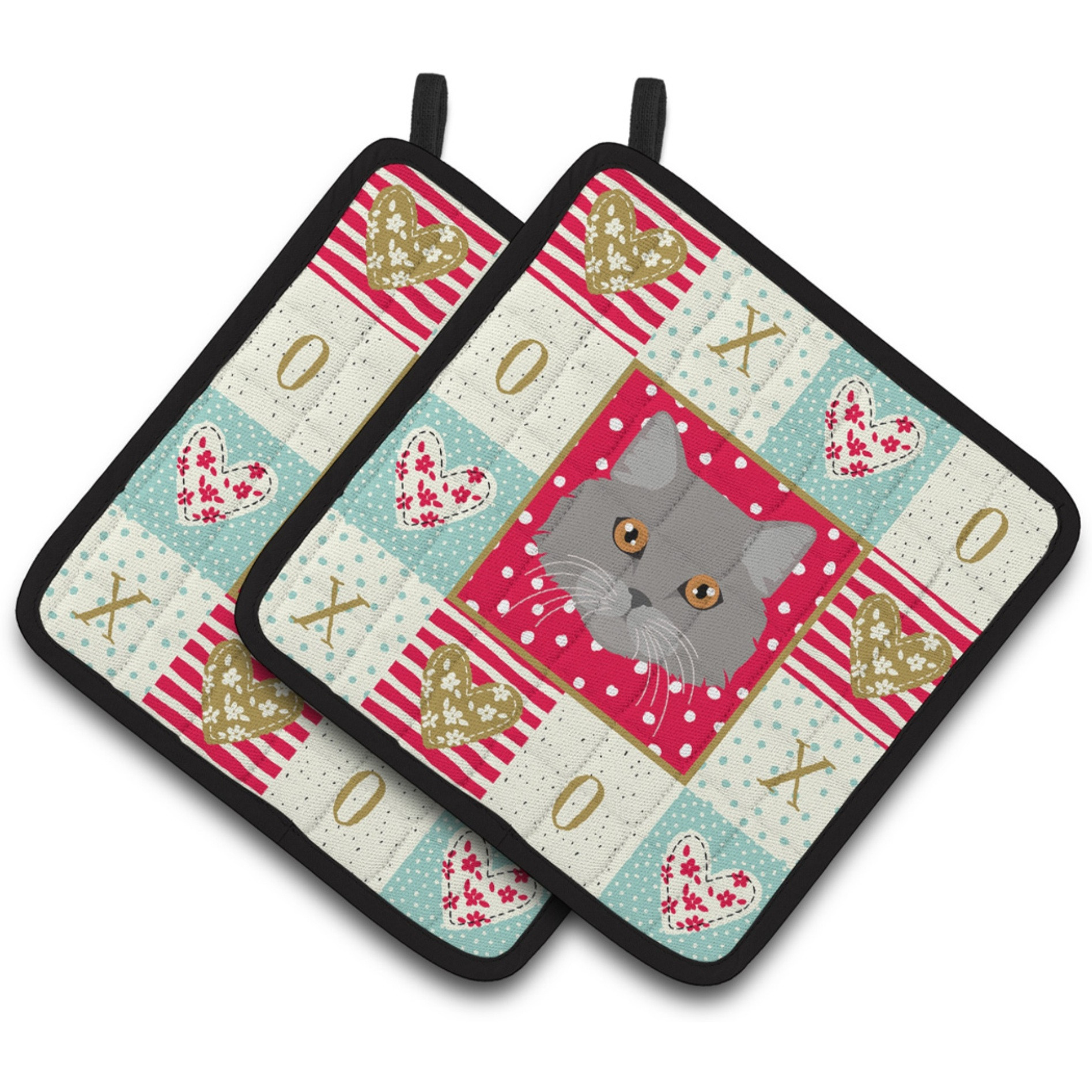 &quotCaroline's Treasures CK5093PTHD Brazilian Longhair Cat Love Pair of Pot Holders potholders, Multicolor"