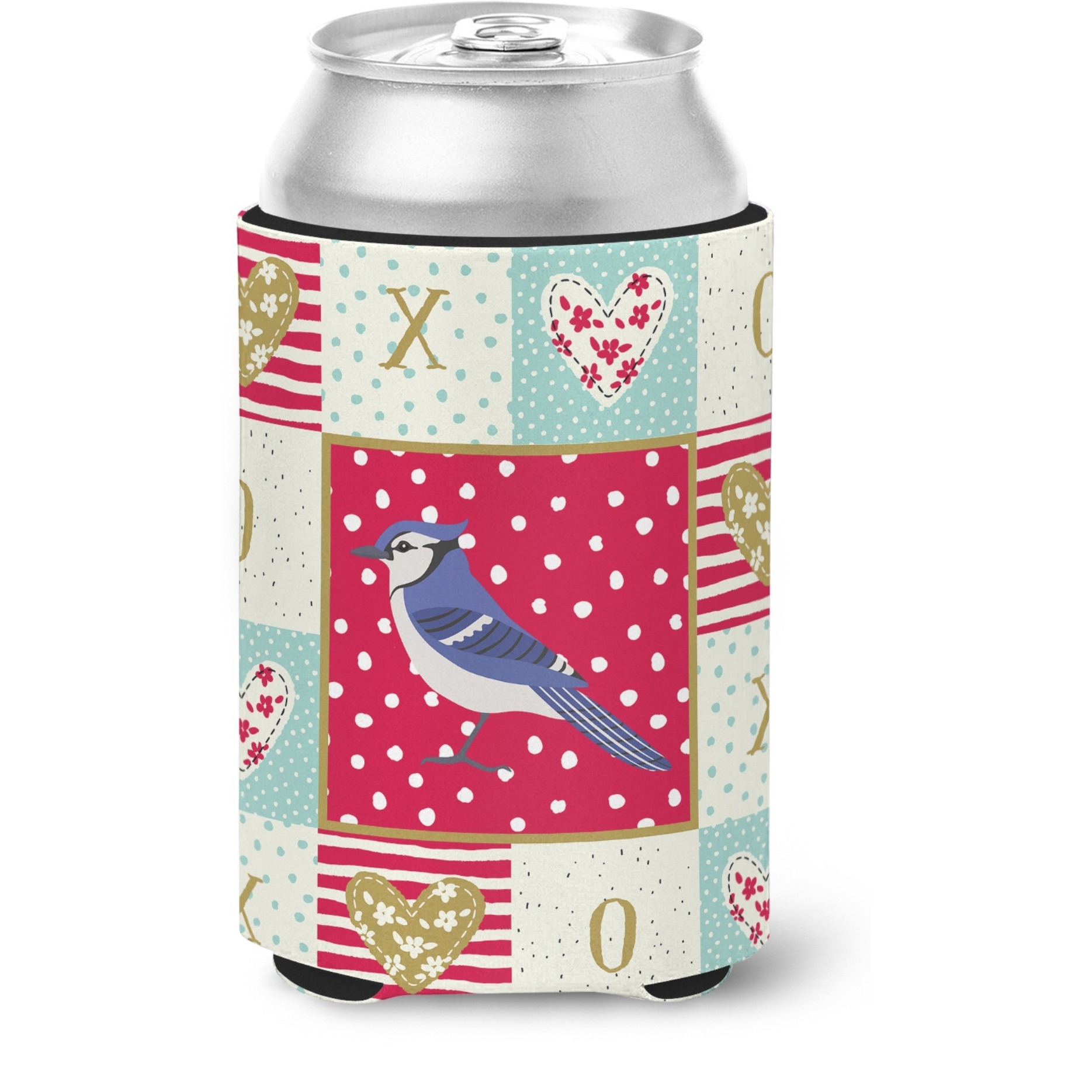 &quotCaroline's Treasures CK5513CC Jay Bird Love Can or Bottle Hugger cold-beverage-koozies, Multicolor"