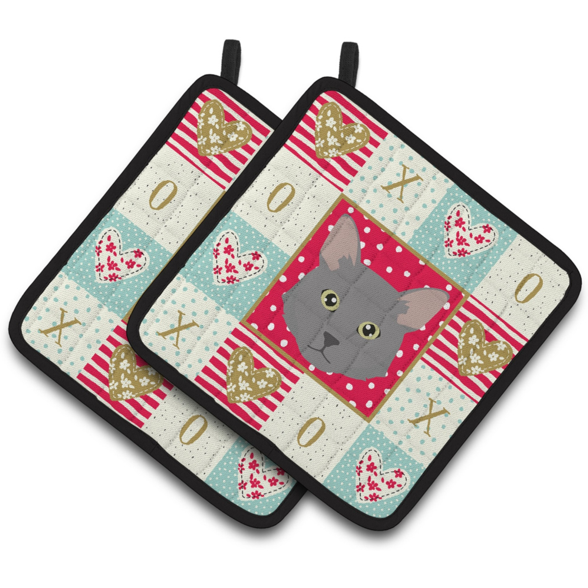 &quotCaroline's Treasures CK5136PTHD Nebelung Cat Love Pair of Pot Holders potholders, Multicolor"