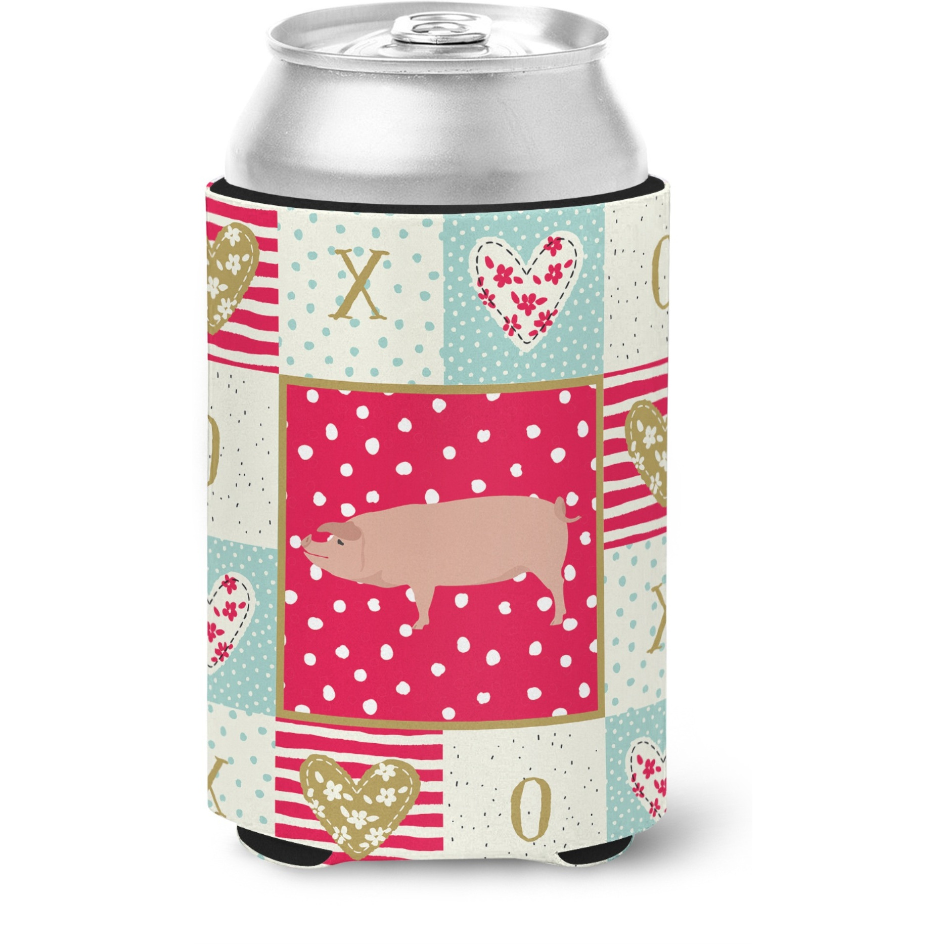 &quotCaroline's Treasures CK5359CC American Landrace Pig Love Can or Bottle Hugger cold-beverage-koozies, Multicolor"