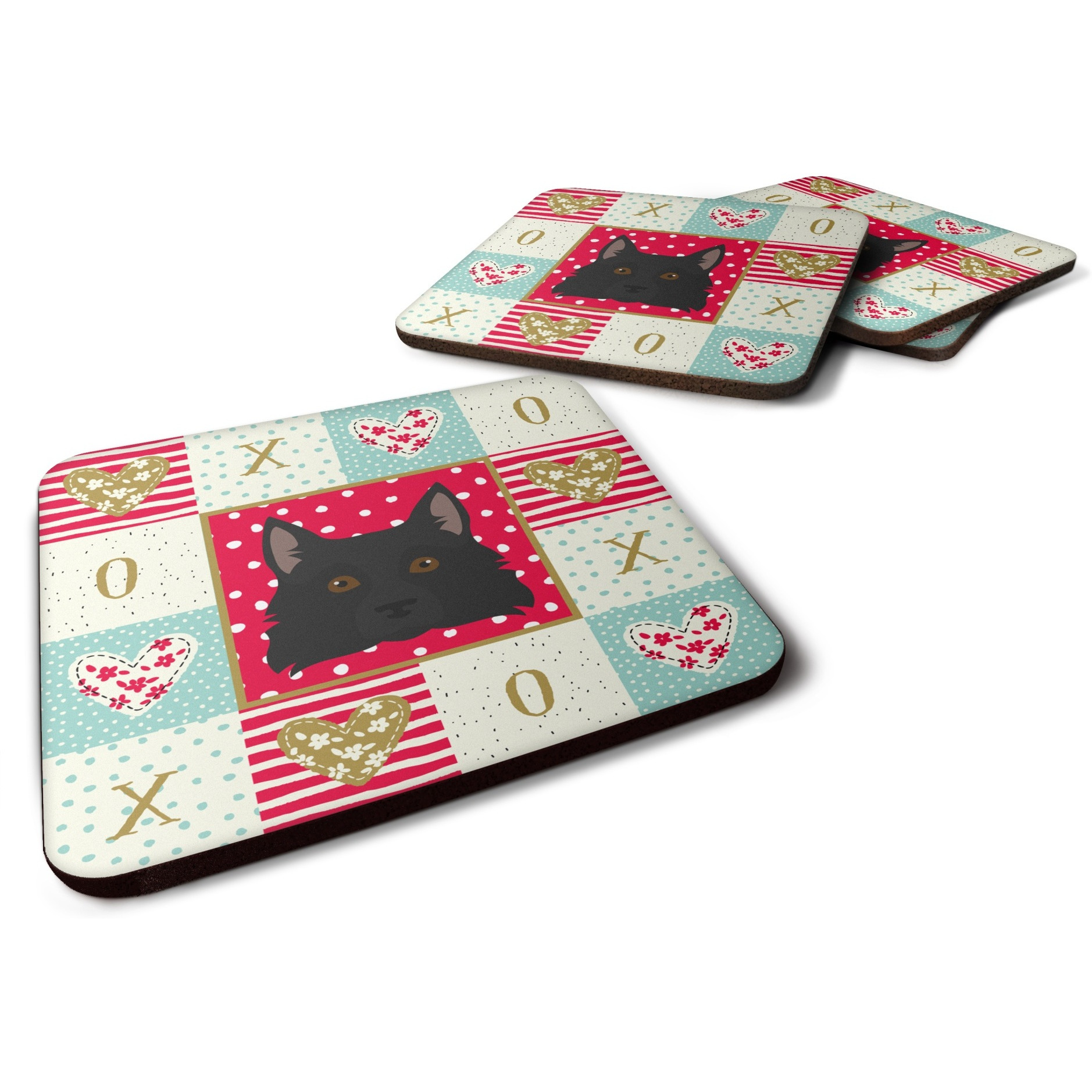 &quotCaroline's Treasures CK5236FC Schipperke Love Foam Set of 4 coasters, Multicolor"