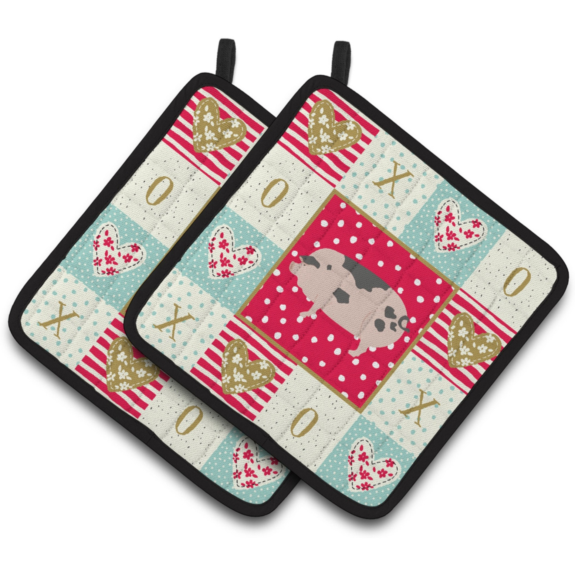 &quotCaroline's Treasures CK5367PTHD Gloucester Old Spot Pig Love Pair of Pot Holders potholders, Multicolor"