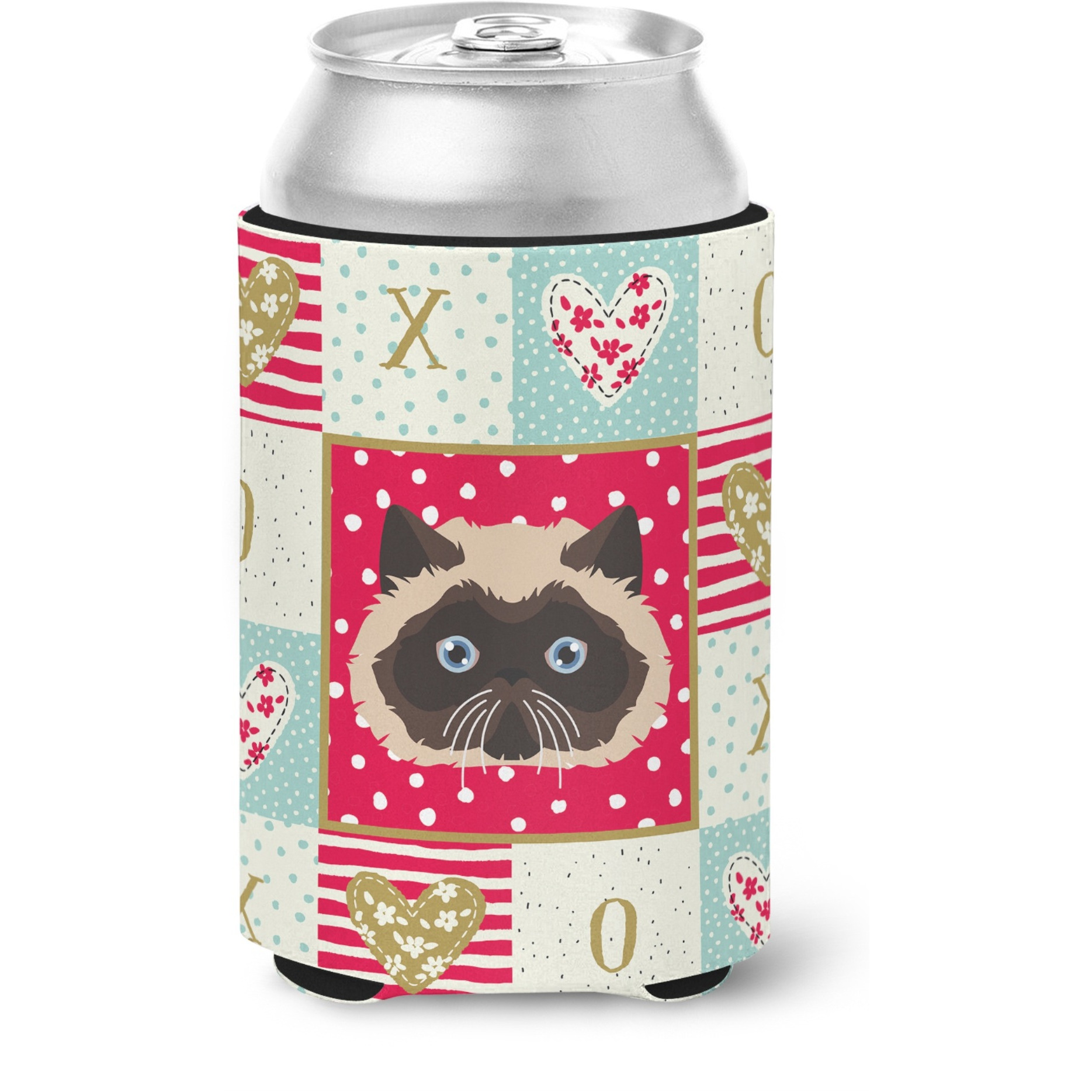&quotCaroline's Treasures CK5105CC Colorpoint Persian Hymalayan Cat Love Can Hugger cold-beverage-koozies, Multicolor"