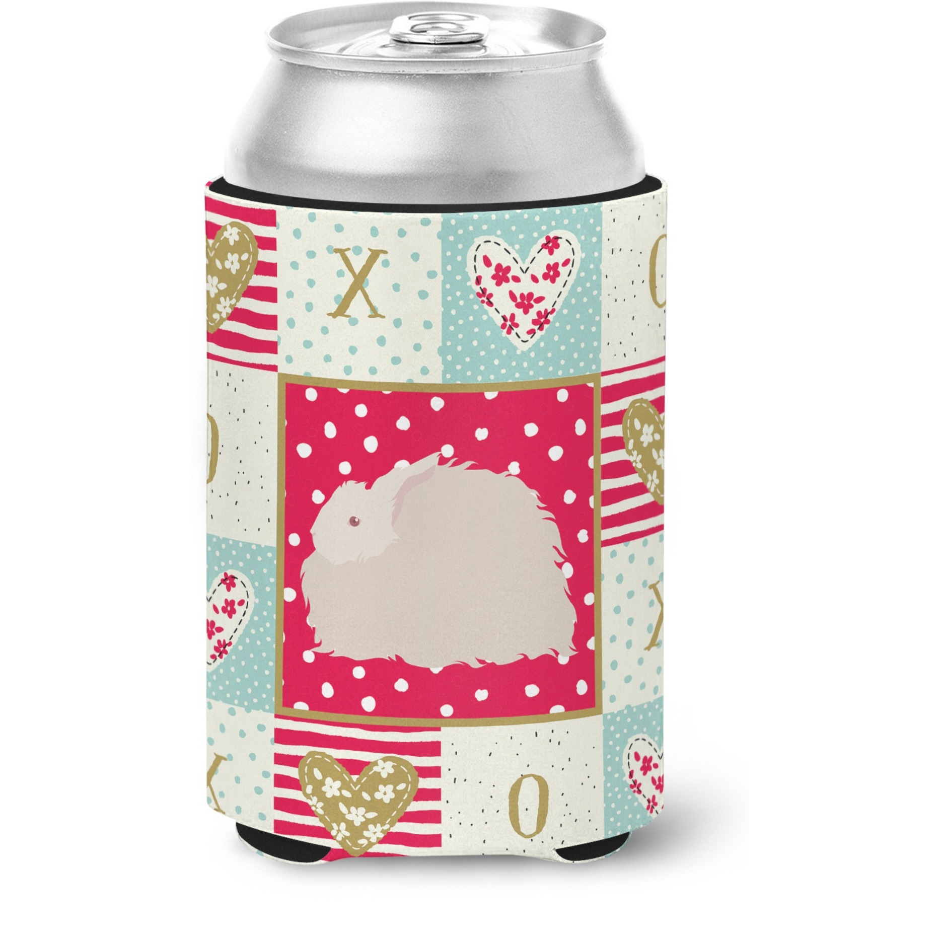 &quotCaroline's Treasures CK5386CC Fluffy Angora Rabbit Love Can or Bottle Hugger cold-beverage-koozies, Multicolor"