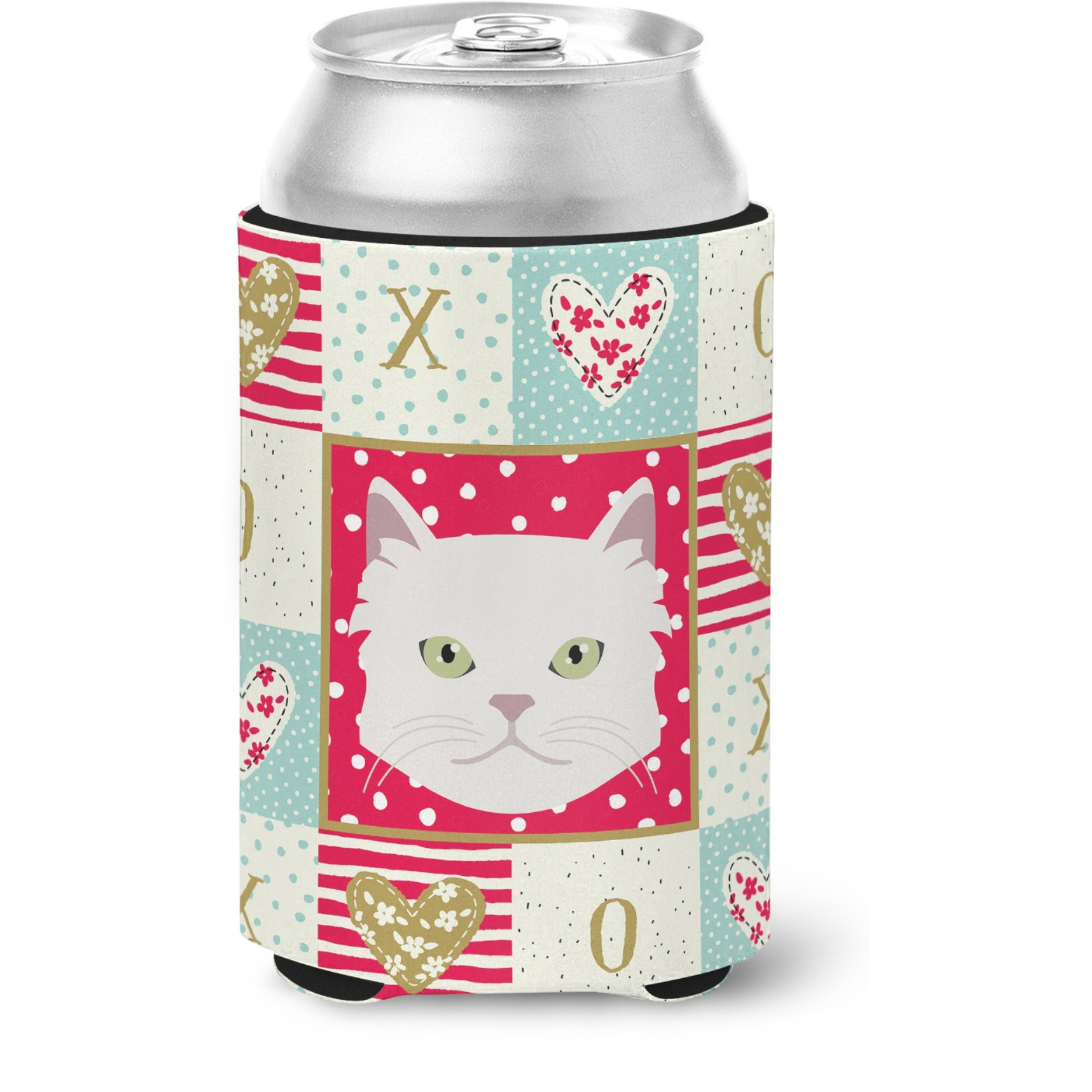 &quotCaroline's Treasures CK5085CC Asian Semi Longhaired Cat Love Can or Bottle Hugger cold-beverage-koozies, Multicolor"