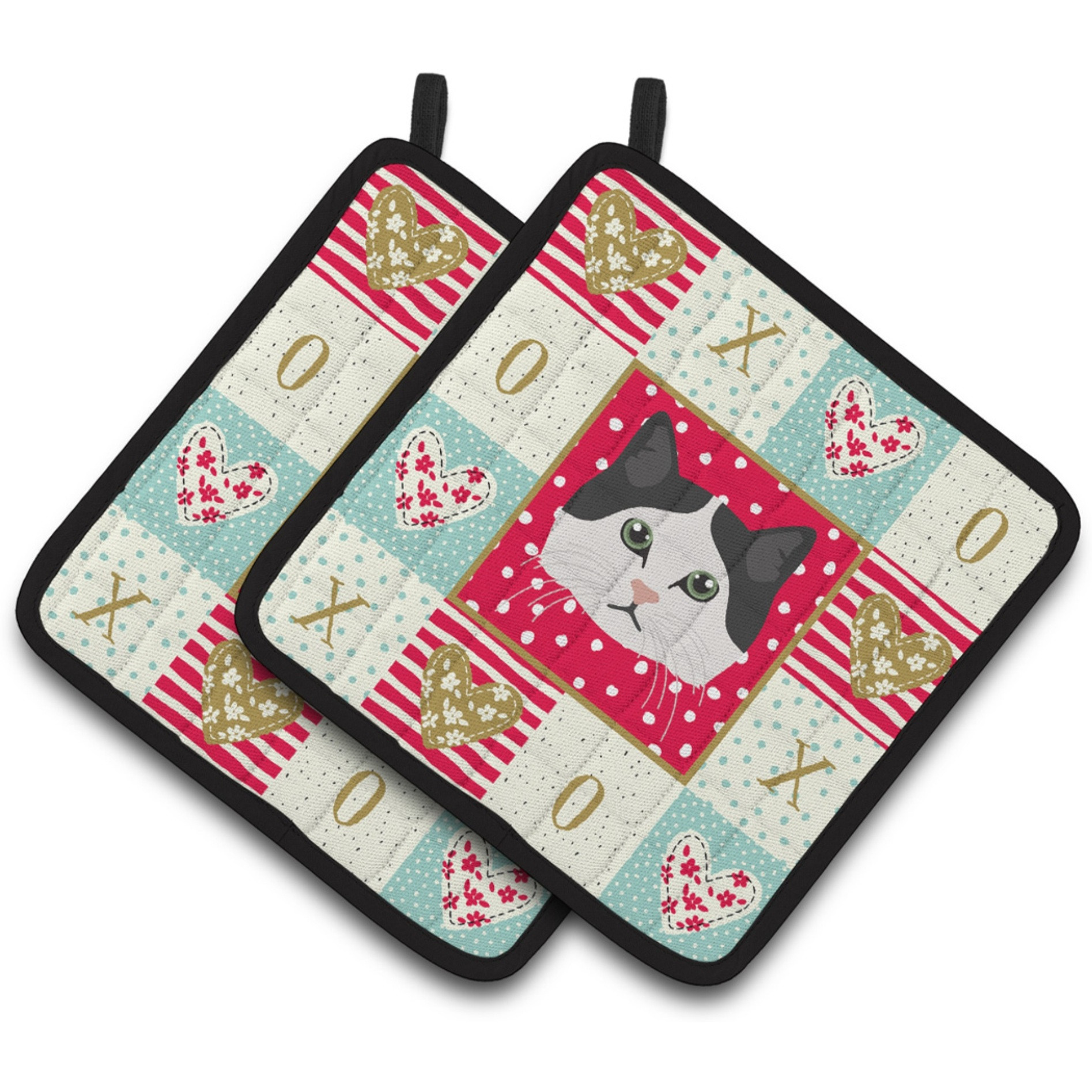 &quotCaroline's Treasures CK5152PTHD Ragamuffin Cat Love Pair of Pot Holders potholders, Multicolor"