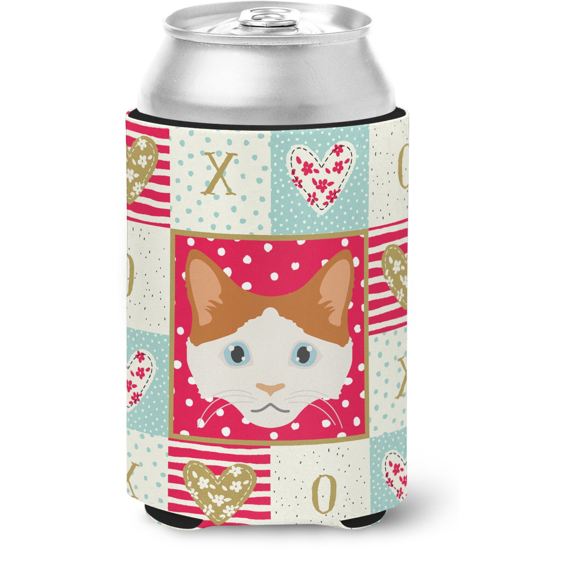 &quotCaroline's Treasures CK5127CC La Perm Cat Love Can or Bottle Hugger cold-beverage-koozies, Multicolor"