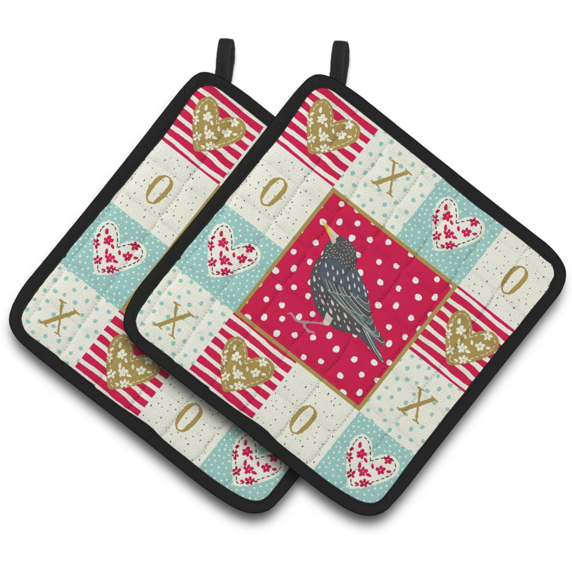 &quotCaroline's Treasures CK5515PTHD Starling Love Pair of Pot Holders potholders, Multicolor"