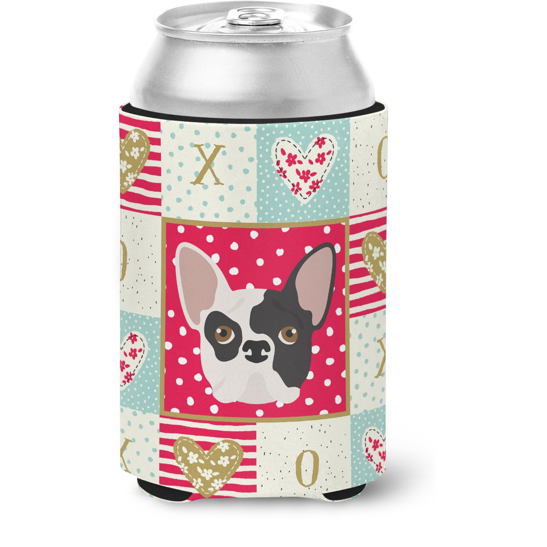 &quotCaroline's Treasures CK5200CC French Bulldog Love Can or Bottle Hugger cold-beverage-koozies, Multicolor"