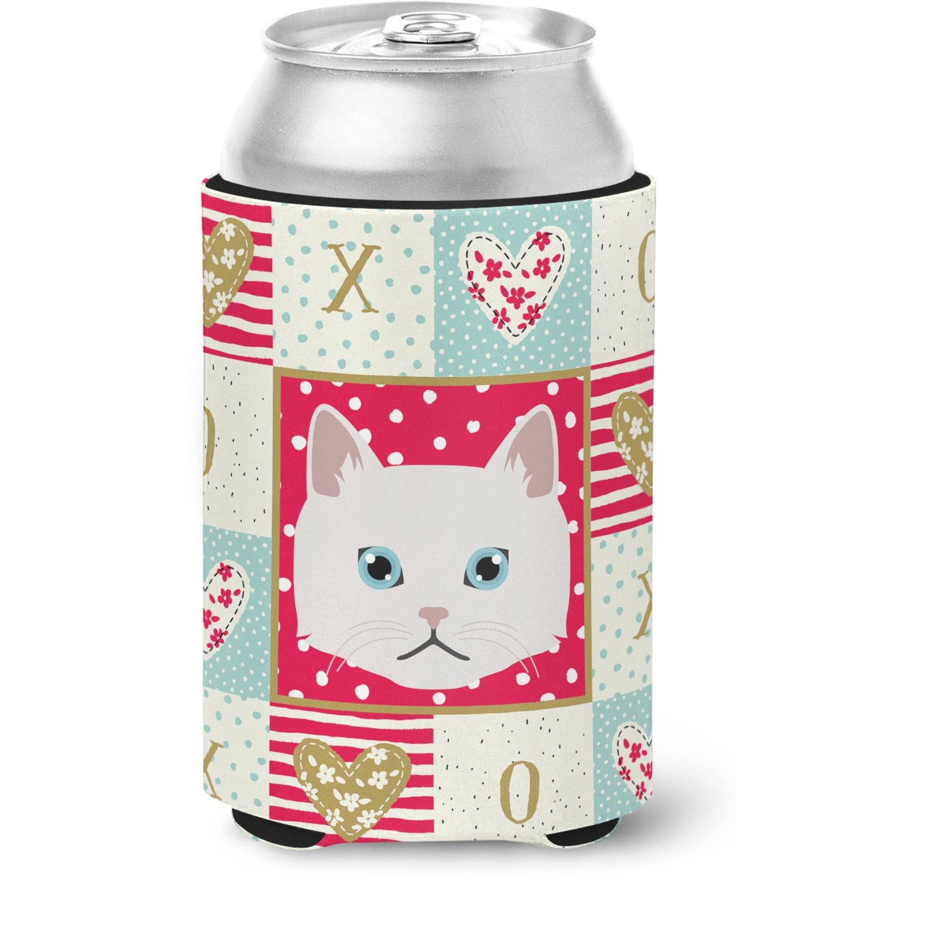 &quotCaroline's Treasures CK5135CC Napoleon Cat Love Can or Bottle Hugger cold-beverage-koozies, Multicolor"