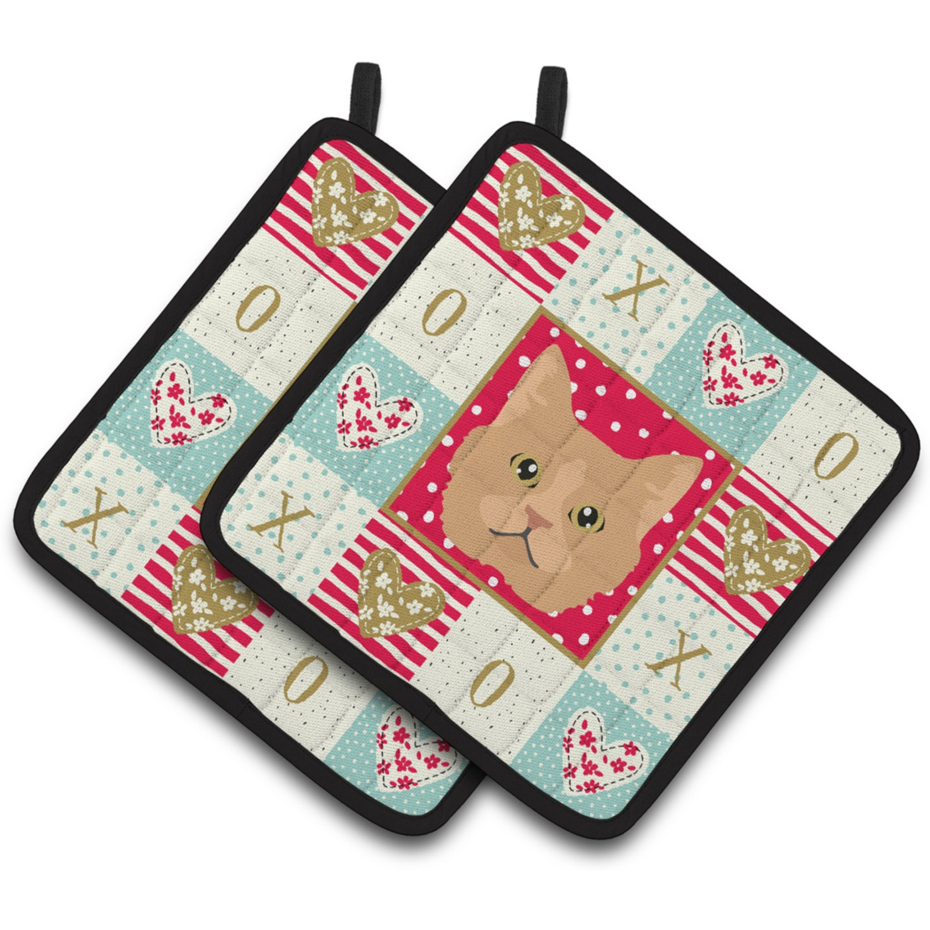 &quotCaroline's Treasures CK5160PTHD Selkirk Rex Cat Love Pair of Pot Holders potholders, Multicolor"