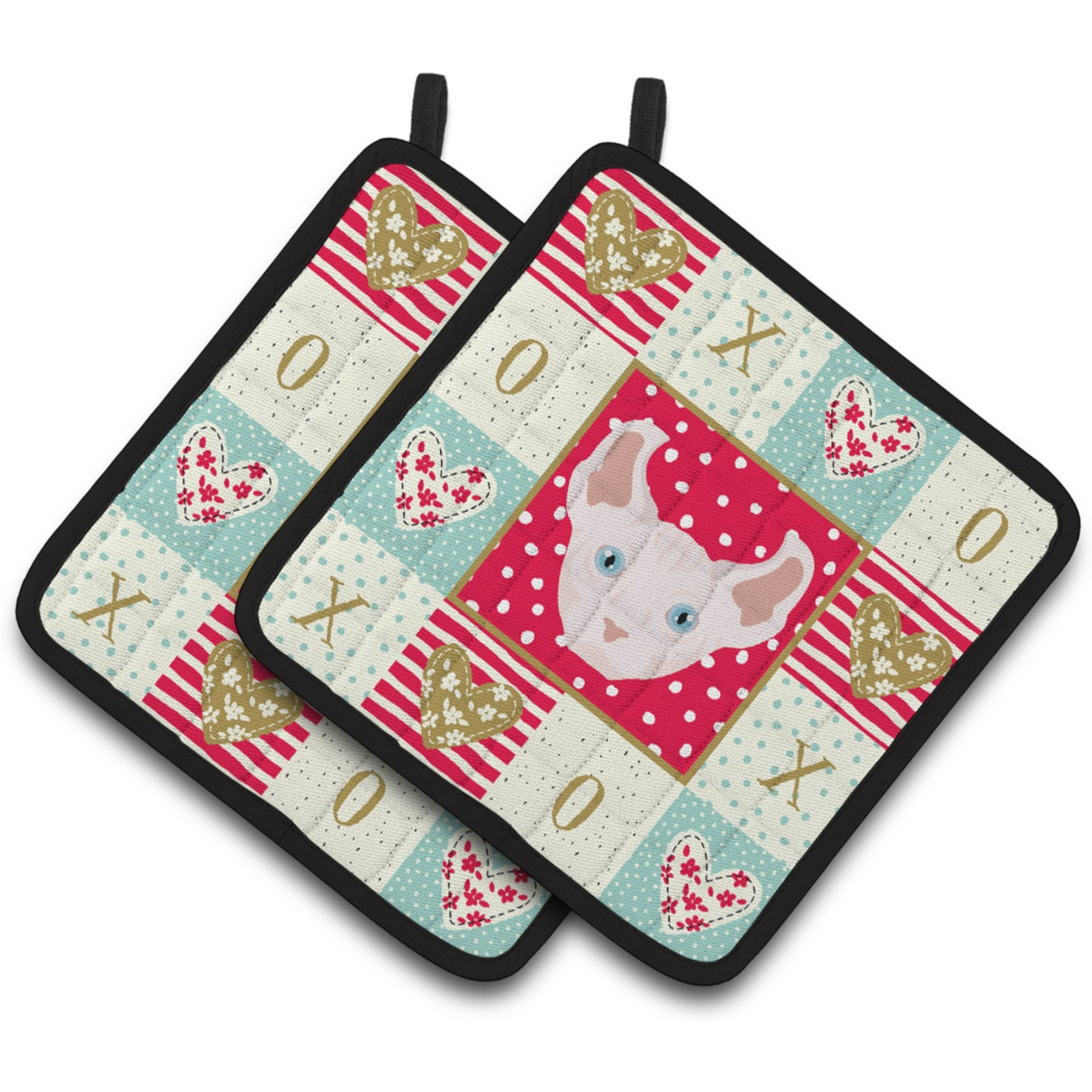 &quotCaroline's Treasures CK5113PTHD Dwelf Cat Love Pair of Pot Holders potholders, Multicolor"
